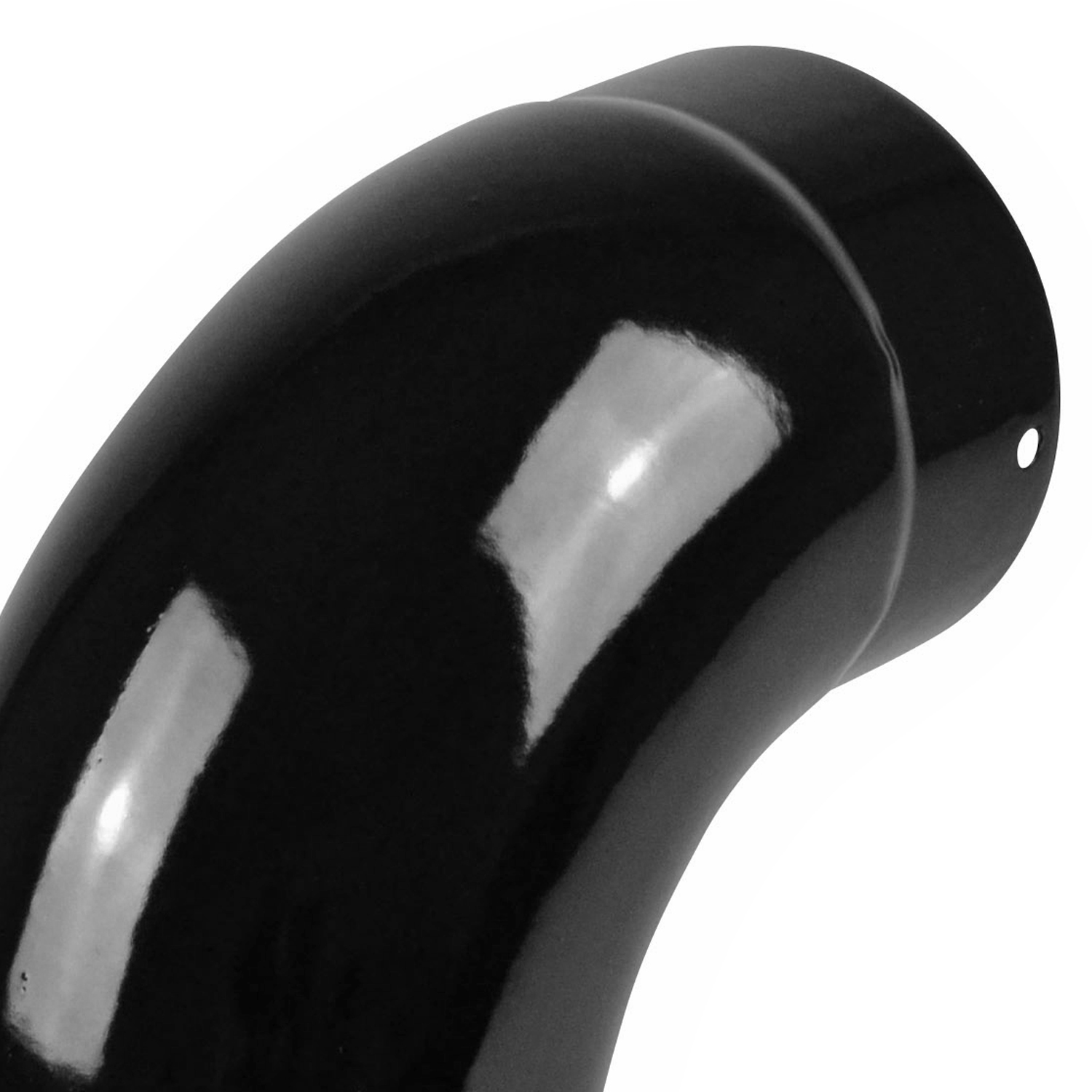 Coude de conduit de fumée / Coude de tuyau de poêle émaillé 130 mm - Coude à 90° lisse Noir
