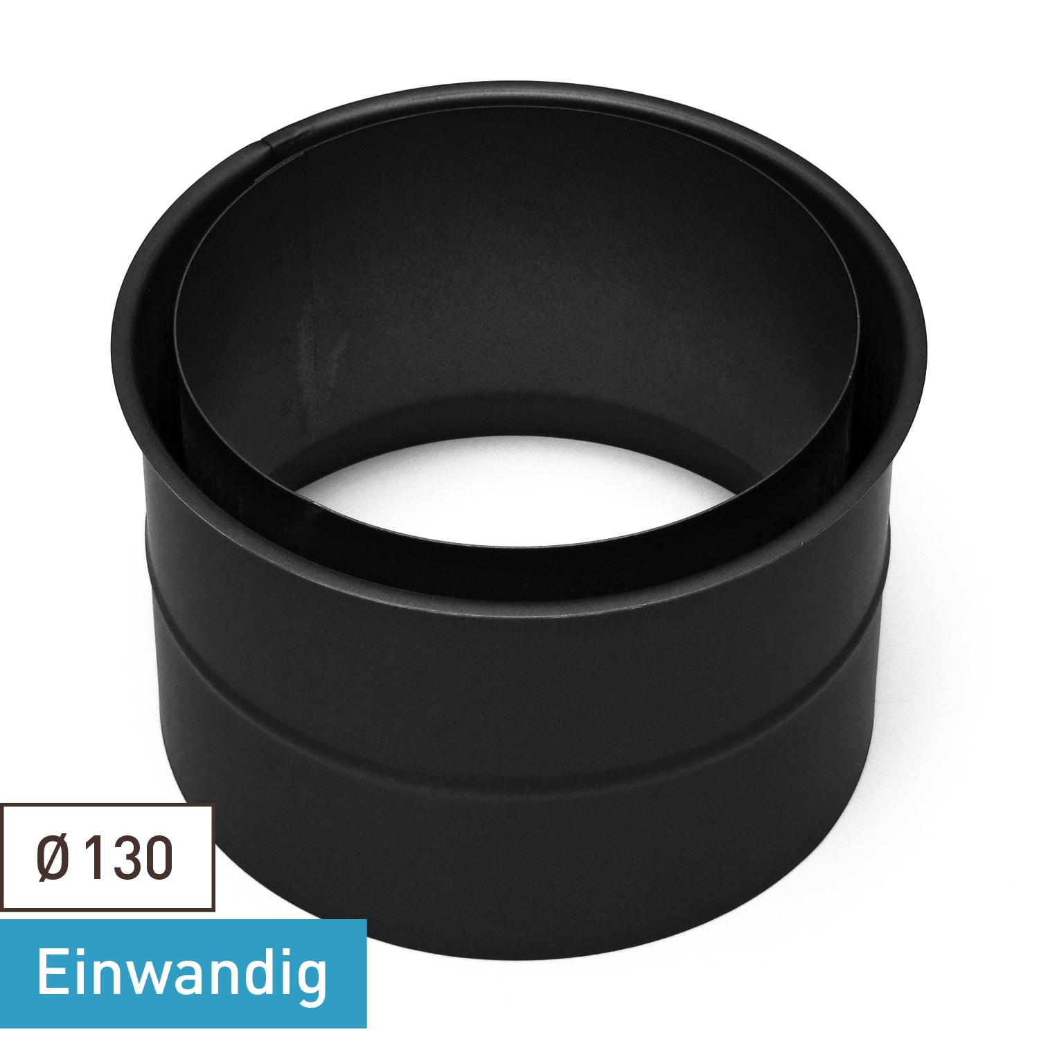 Raik Basic douille double paroi 130mm noire pour tuyau de fumée / conduit de fumée