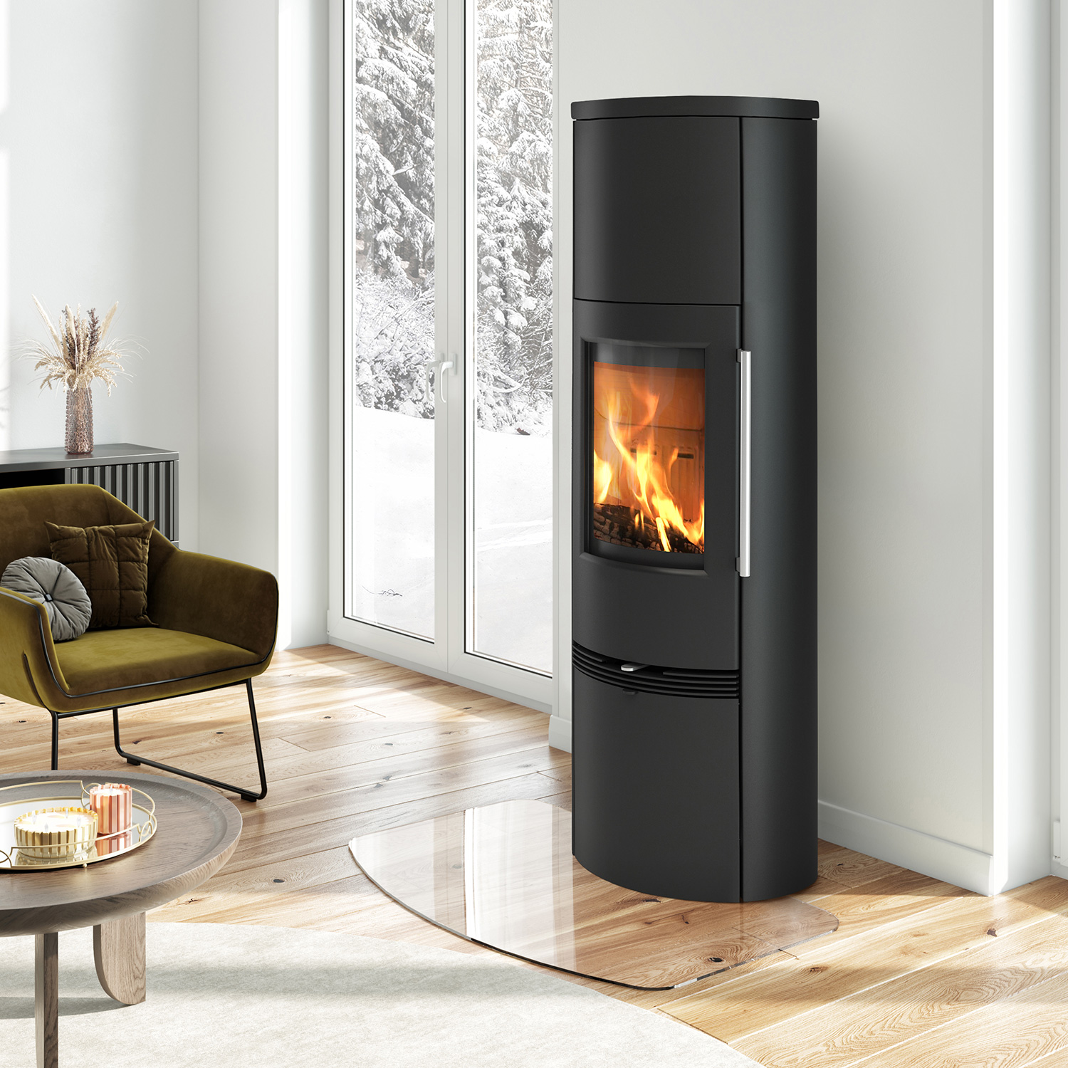 Poêle à bois TermaTech TT21RHT Acier Noir