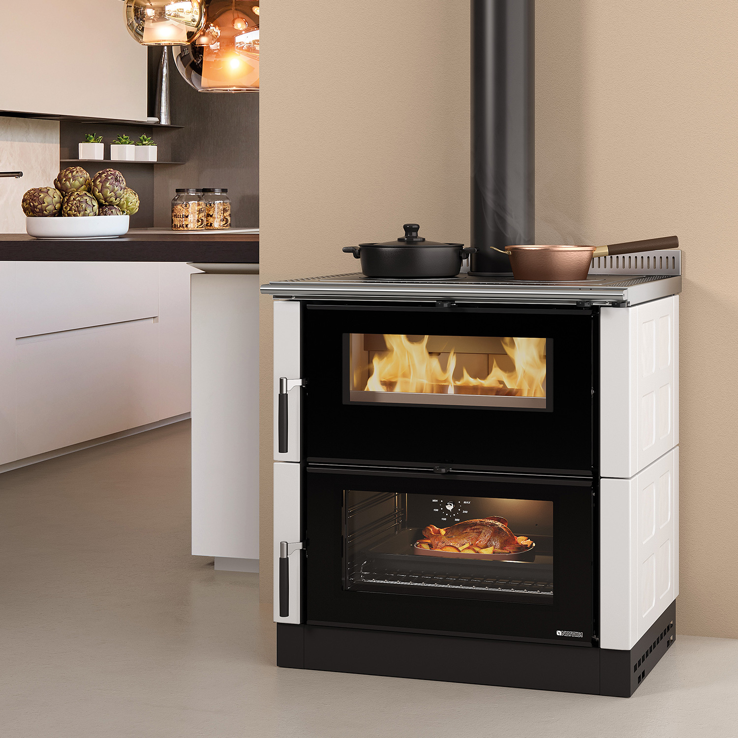 La Nordica Verona XXL Majolika Cuisinière Blanche Infinity