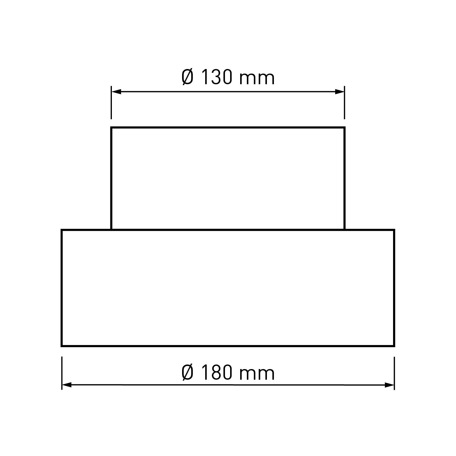 Raik Basic Réduction 180mm – 130mm noir pour tuyau de fumée / conduit de fumée