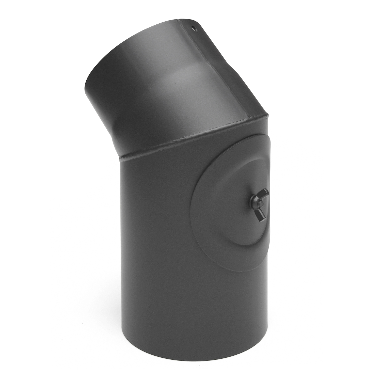 Coude de conduit de fumée Raik / Tuyau de poêle 160mm - 45° avec ouverture de nettoyage gris fonte