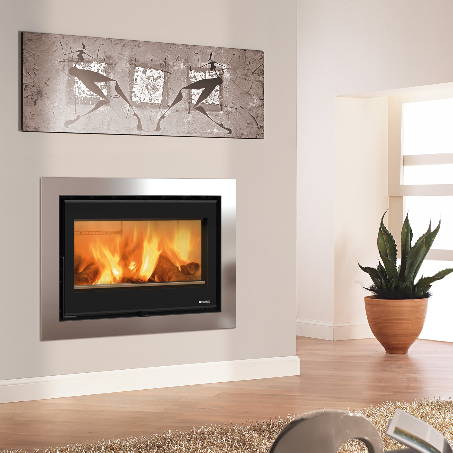 La Nordica Inserto 80 Wide 2.0 Insert de cheminée Acier Noir