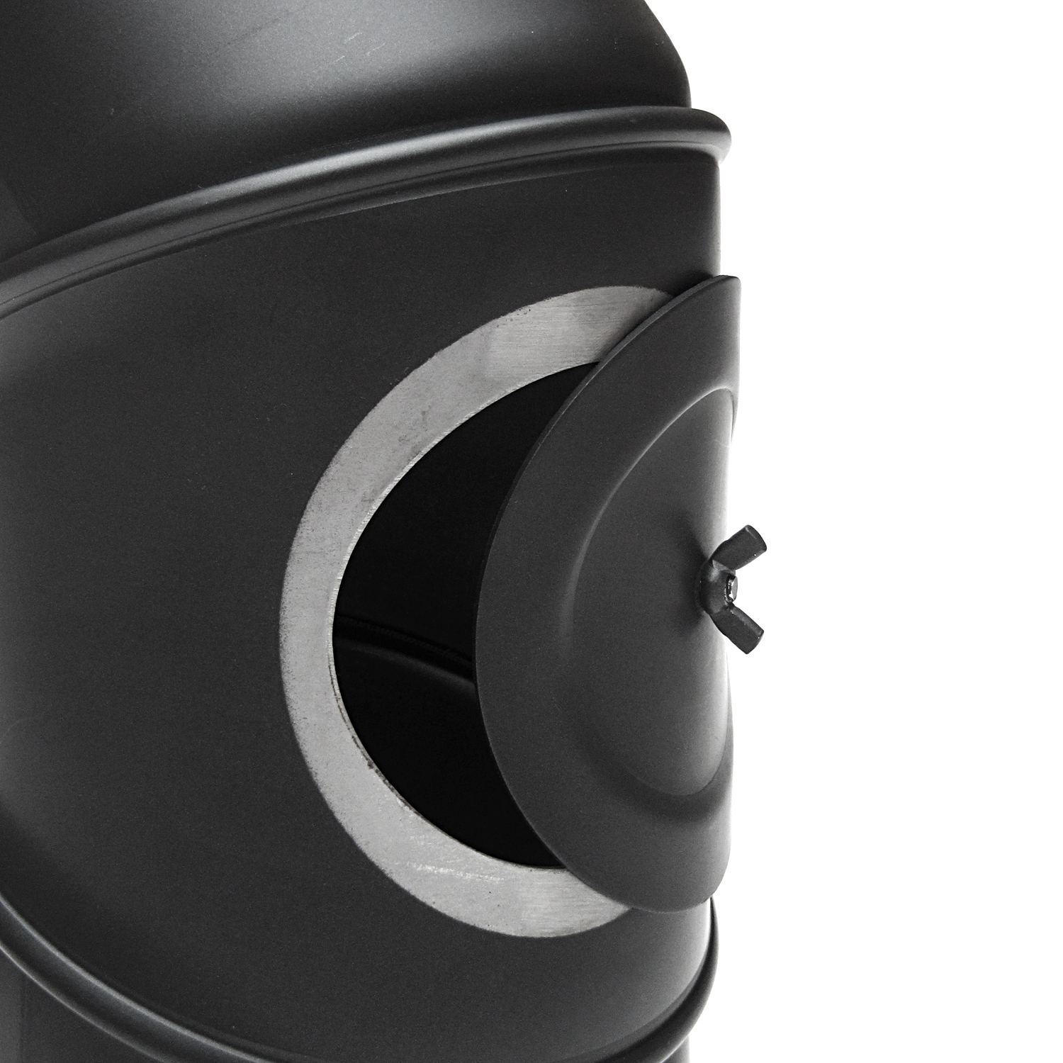 Coude de conduit de fumée Raik / Tuyau de poêle 150 mm - 0° - 90° avec ouverture de nettoyage noir