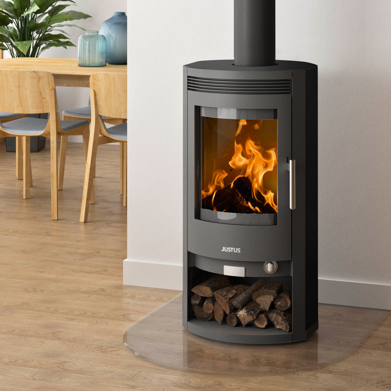 Justus Baltrum 5 D 2.0 Poêle à bois Acier Noir Justus Baltrum 5 D 2.0 Poêle à bois Acier Noir