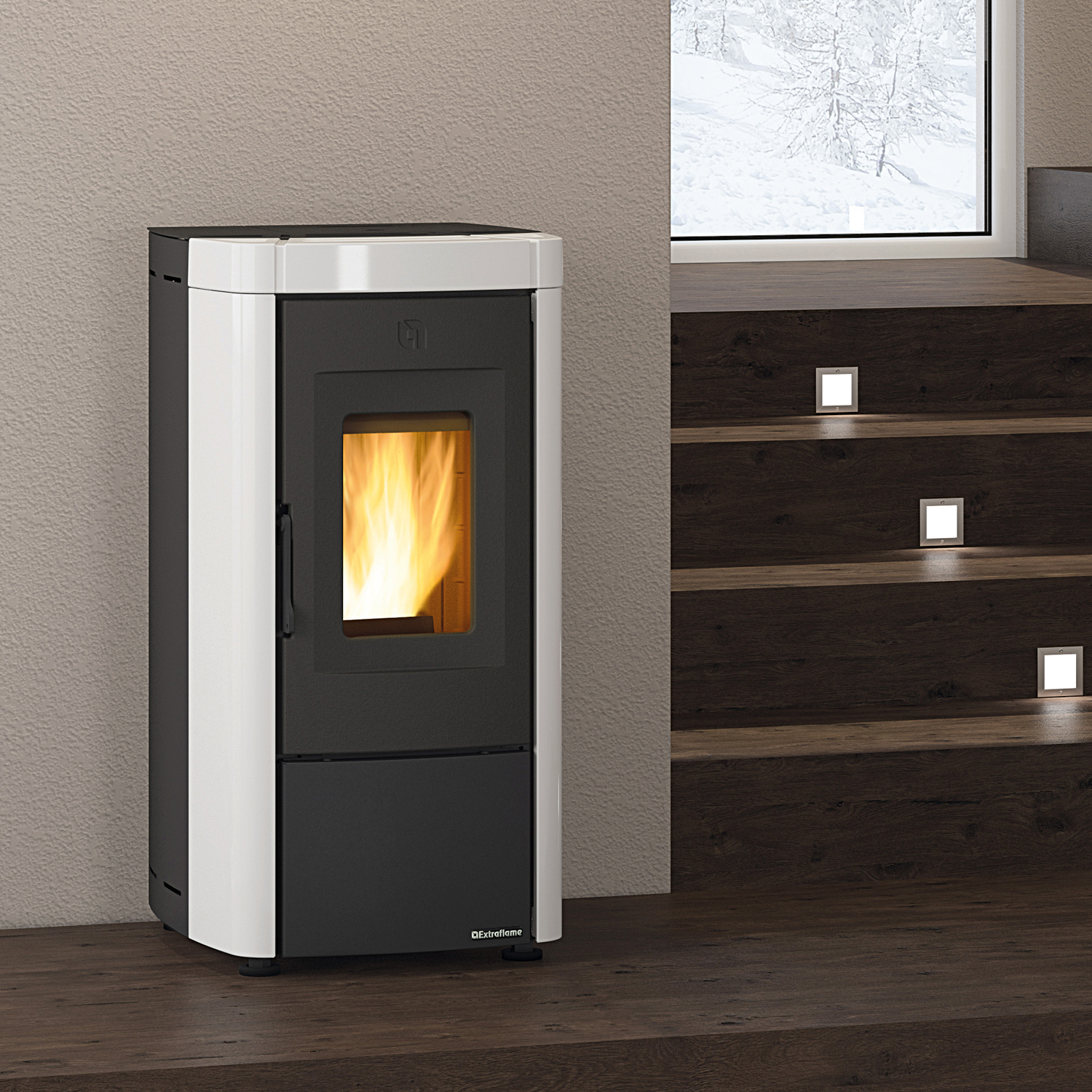 Extraflame Evolution Line Moira EVO poêle à granulés acier blanc