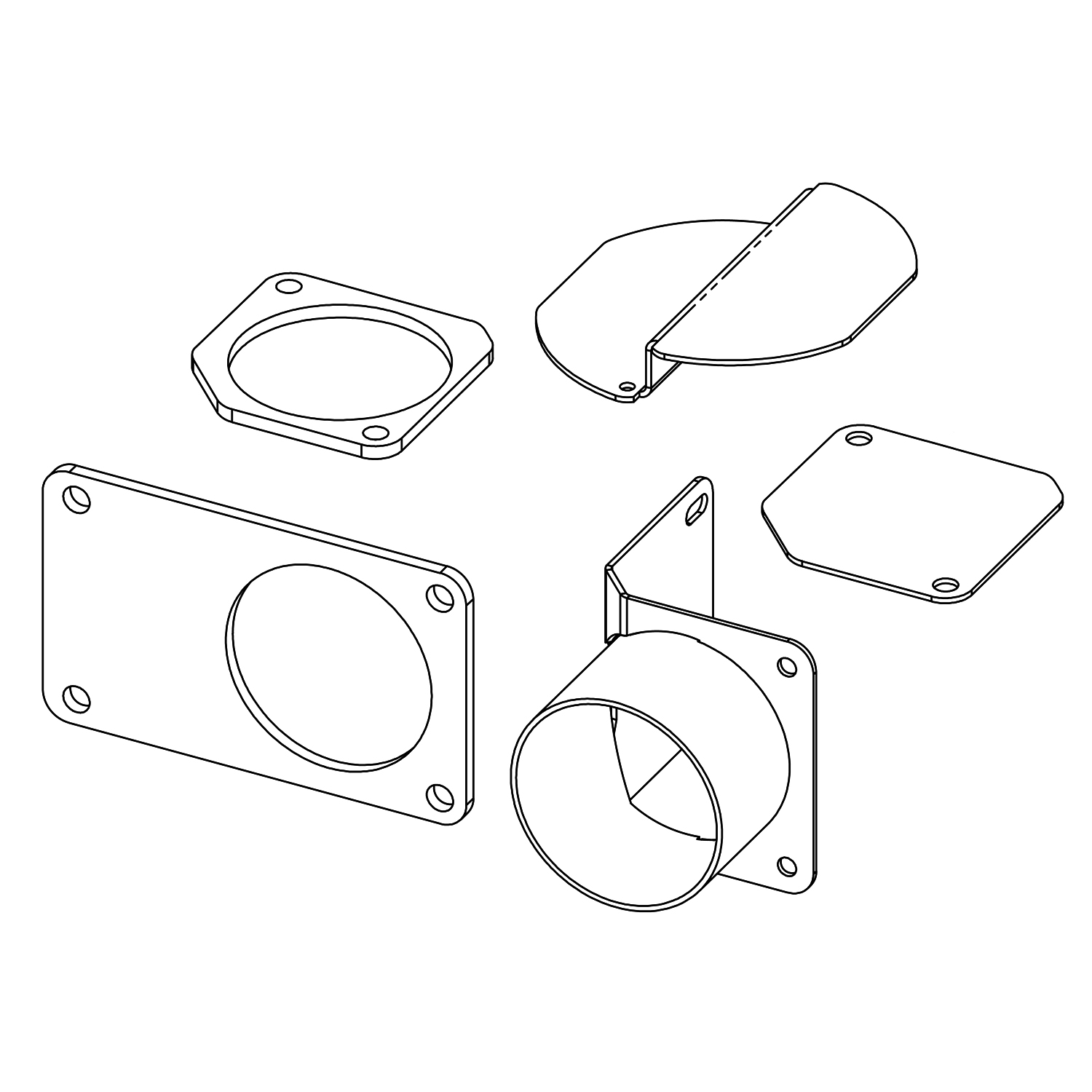 Edilkamin Kit Blade raccordement de conduit de fumée arrière/latéral