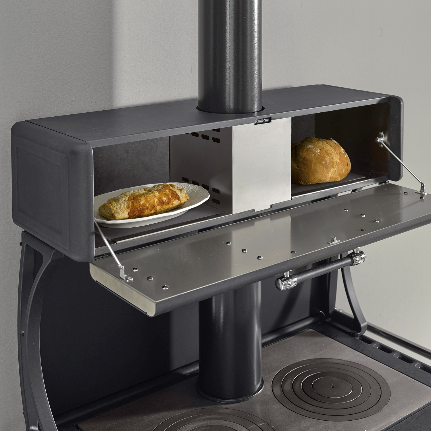 La Nordica compartiment chauffant pour cuisinière Milly acier bordeaux