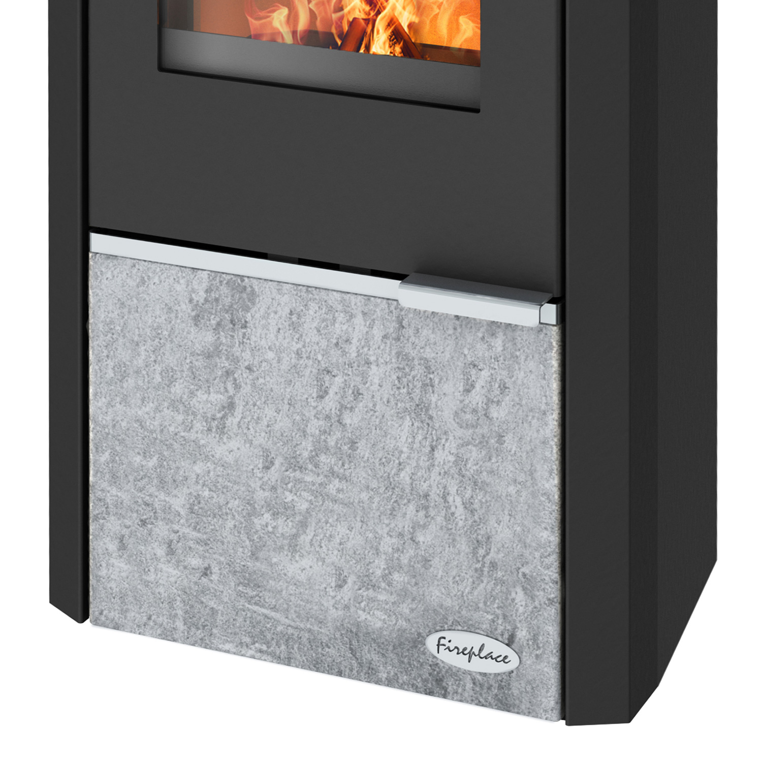 Poêle à bois Kingstone en acier avec insert en stéatite