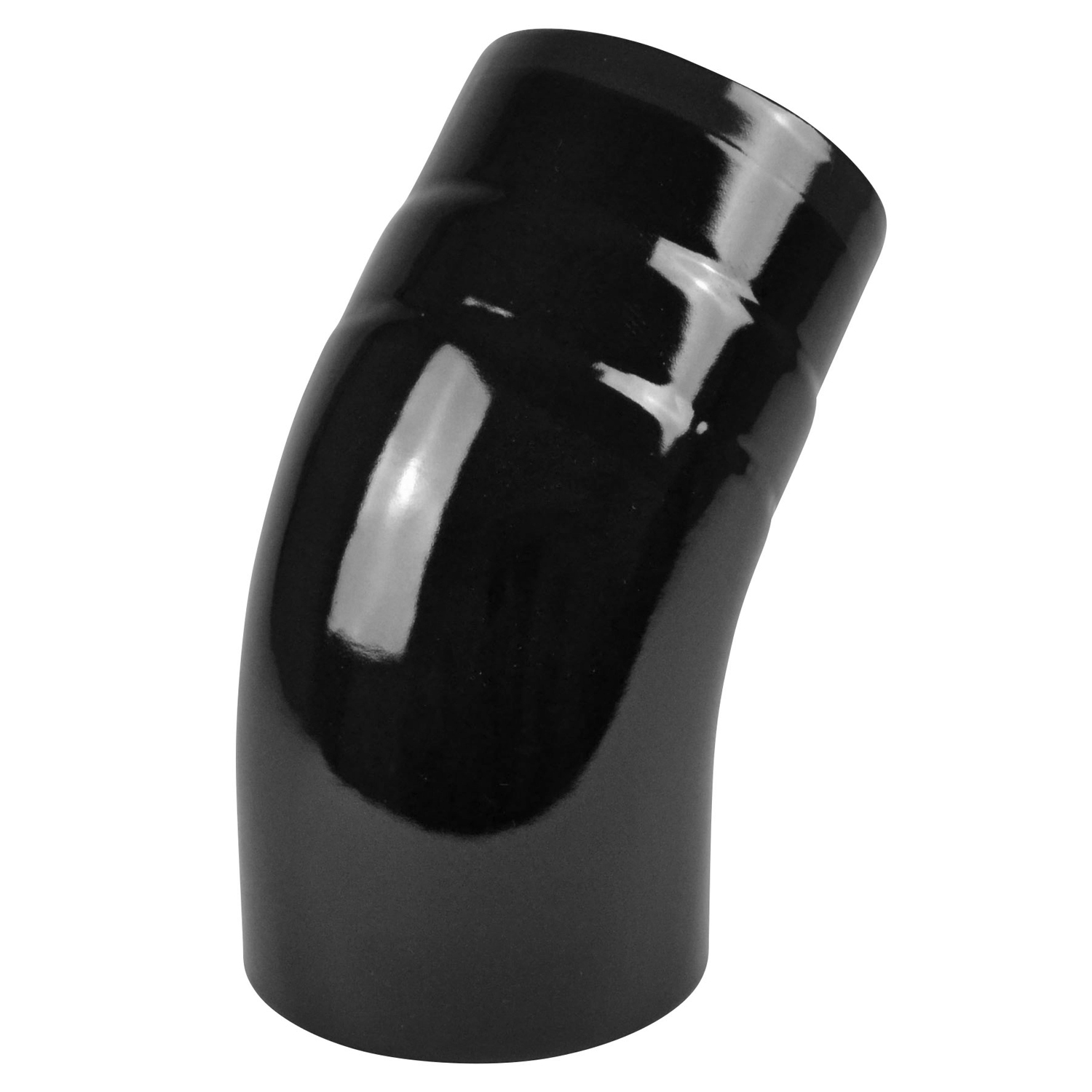 Coude de conduit de fumée / Coude de tuyau de poêle émaillé 130mm - Coude 45° lisse Noir