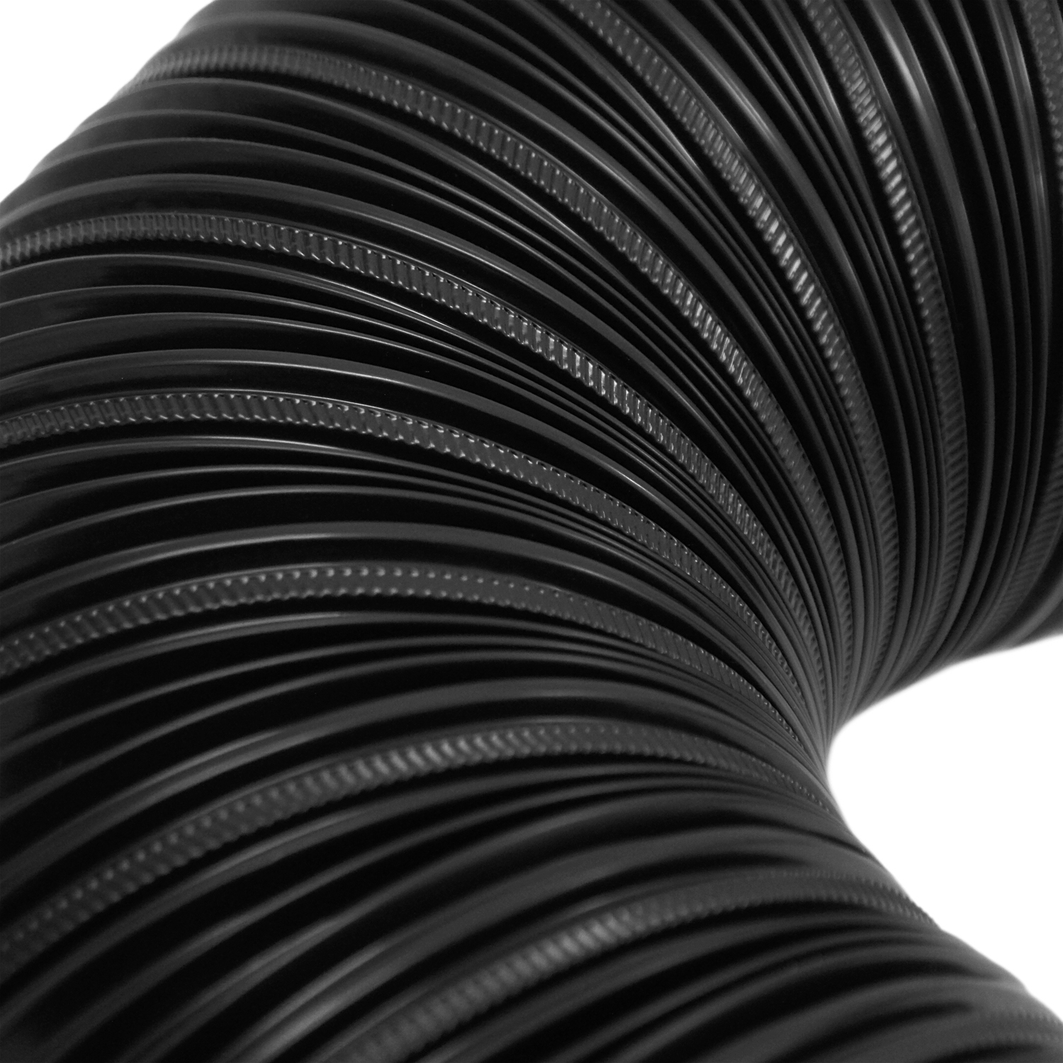 Therm Flex conduit flexible en aluminium isolé noir Ø 100 mm longueur 0,75 m, pour raccordement à l'air extérieur.