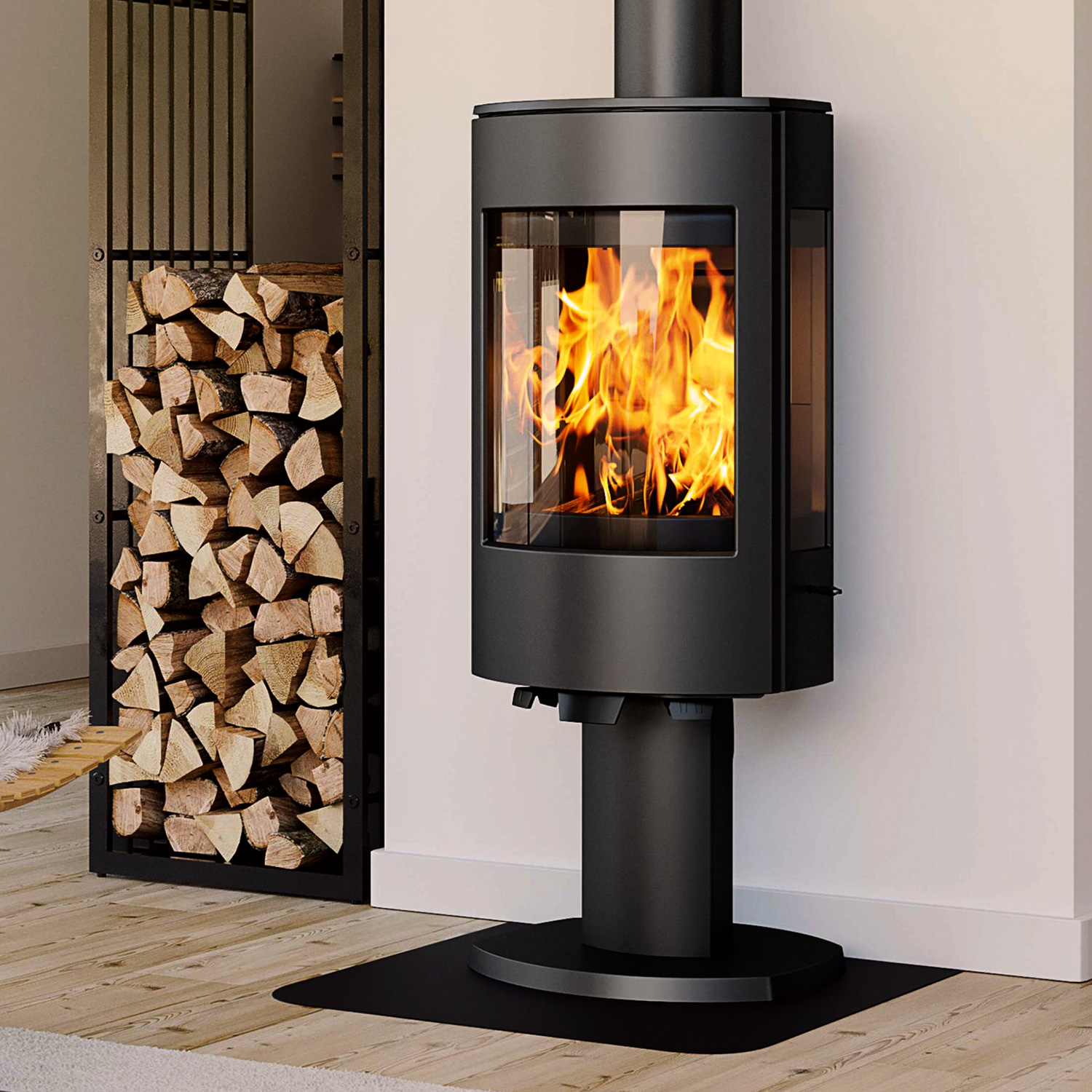 Dovre Astro 4CB/P poêle à bois acier noir construction 2