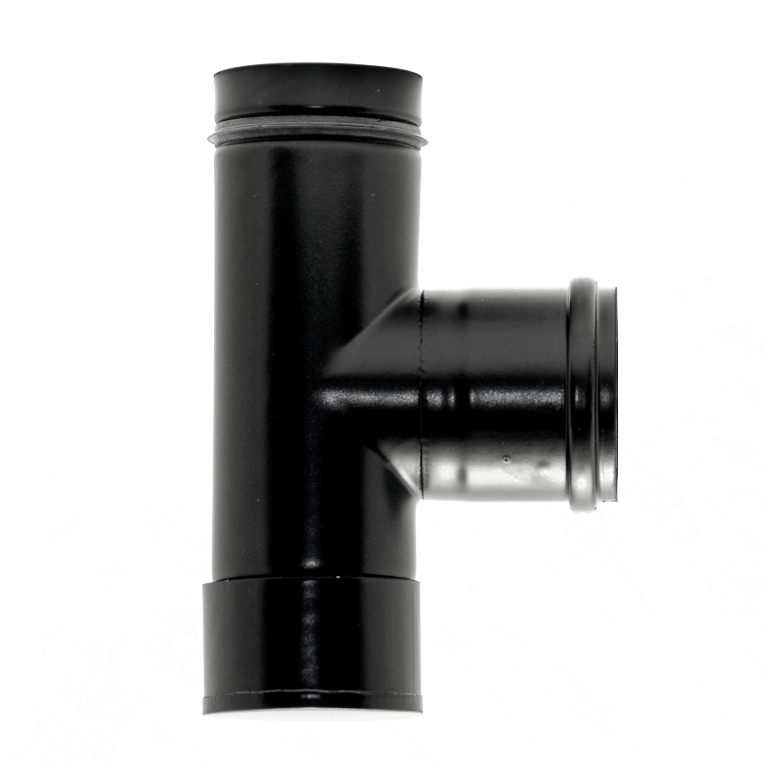 Raik conduit de poêle / tuyau de poêle 80 mm - coude à capsule (pièce en T) Raik conduit de poêle / tuyau de poêle 80 mm - coude à capsule (pièce en T)