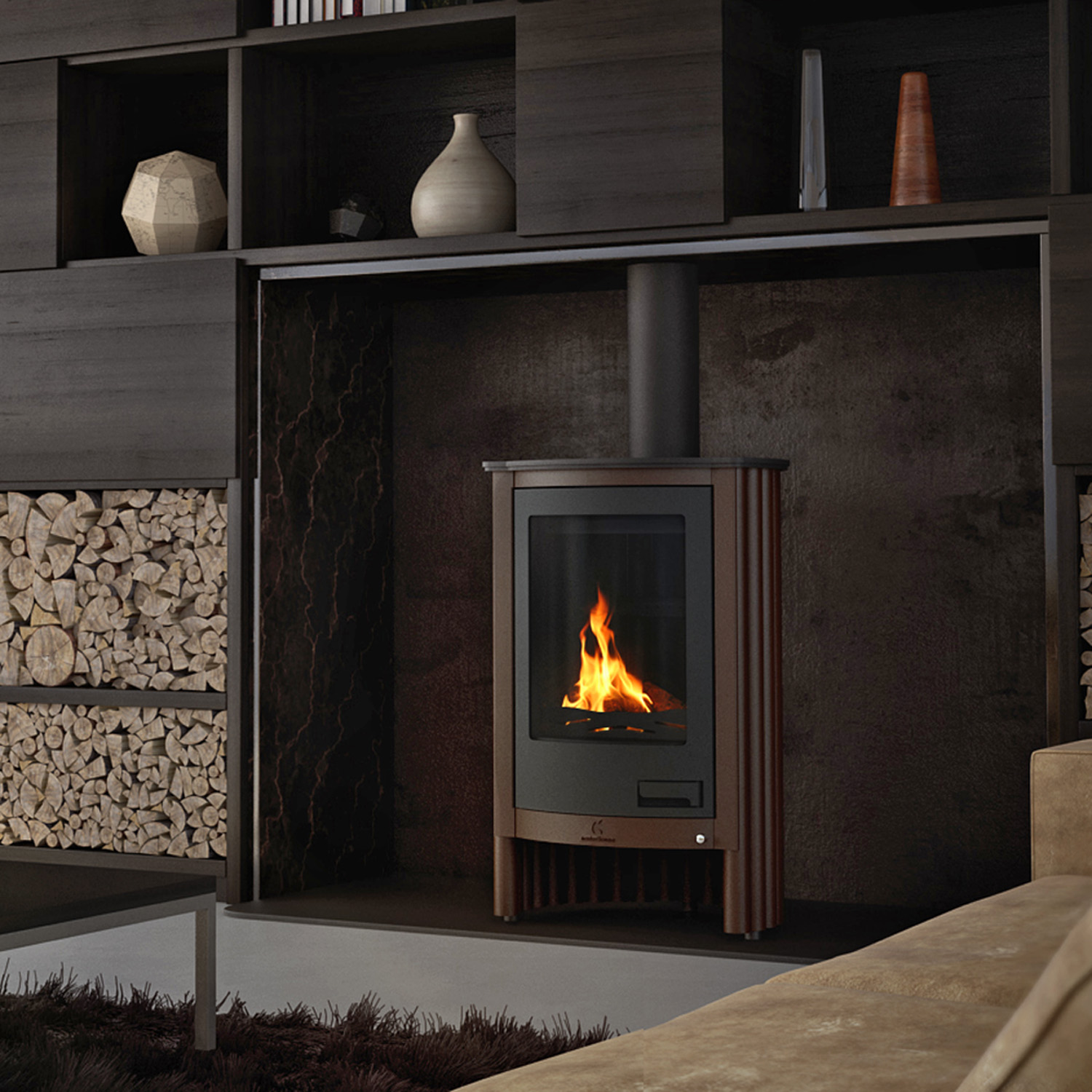 Poêle à air chaud Masterflamme Piccolo I Velvety Brown