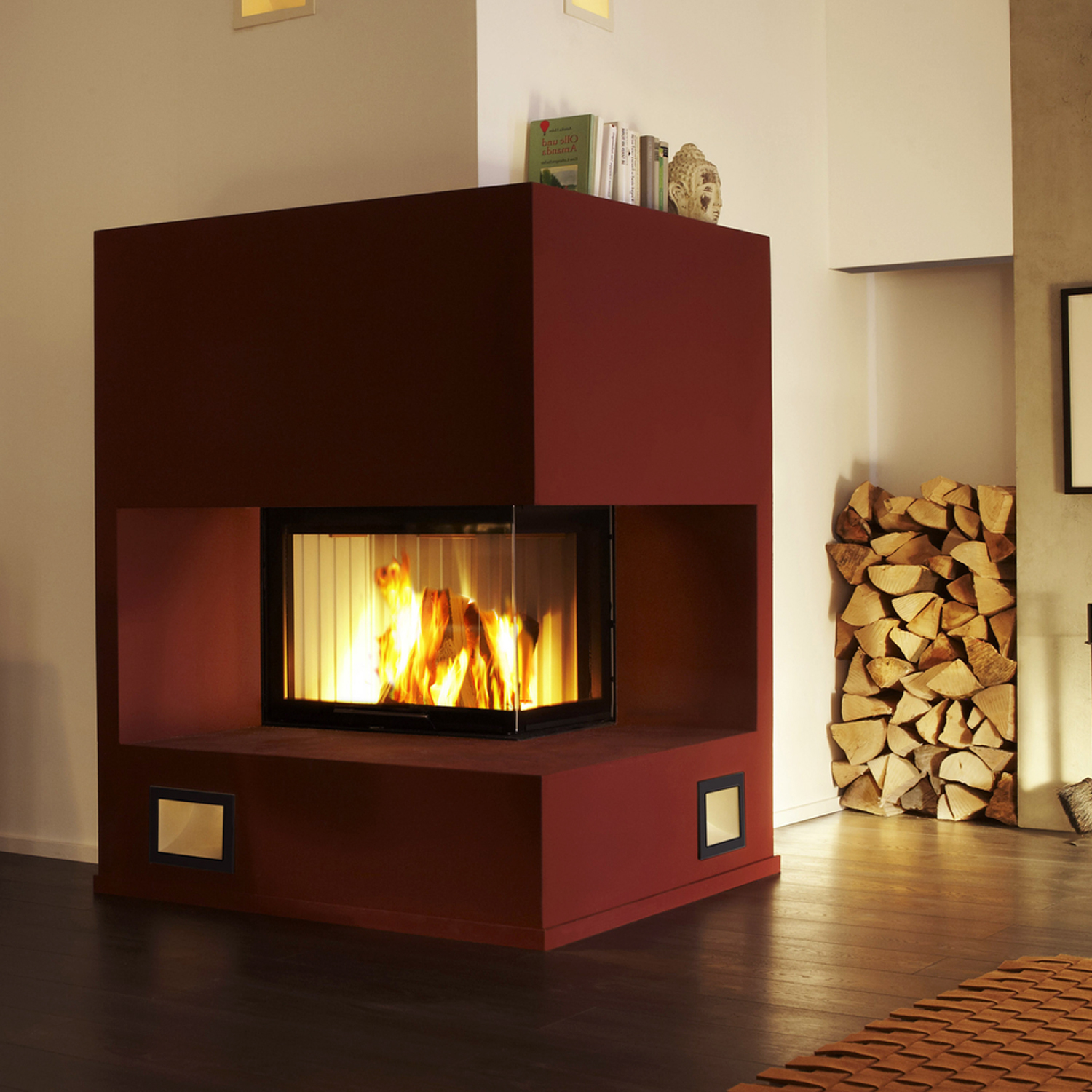 Spartherm Varia 2Rh H2O insert de cheminée à eau d'angle
