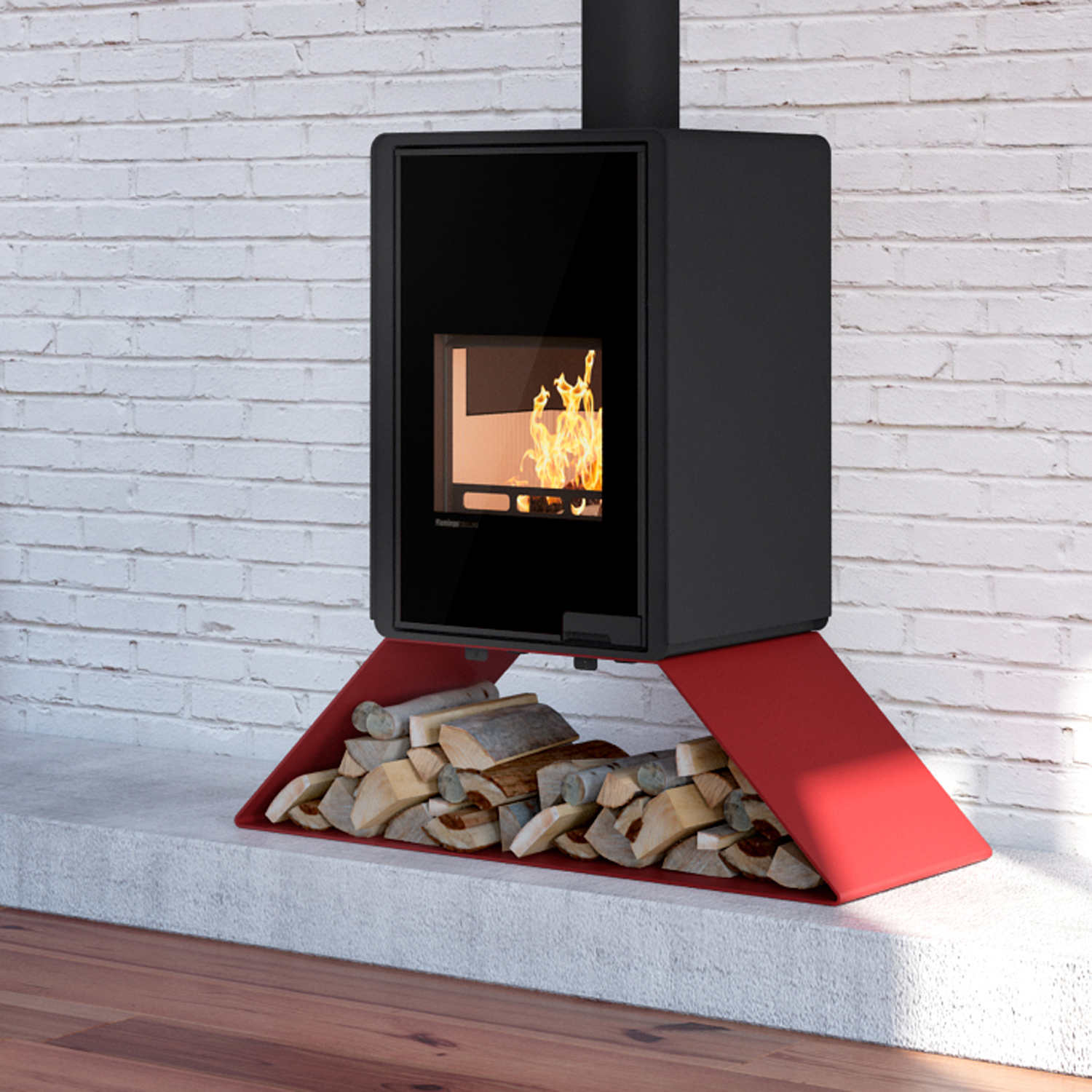 Poêle à bois HS Flamingo Deluxe Senai Rouge