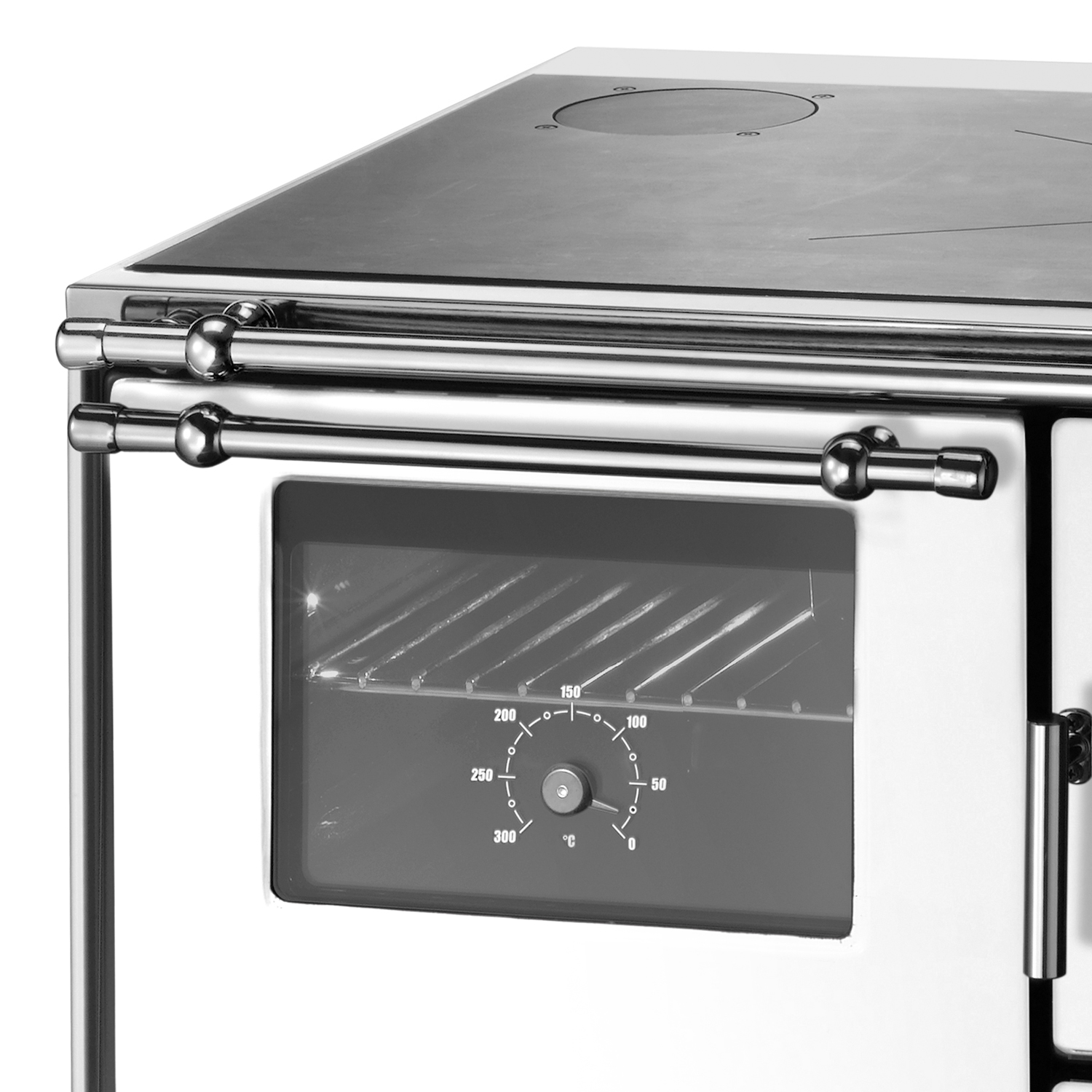 Wamsler K 176 F/A 70 Cuisinière en acier blanc, four à gauche.