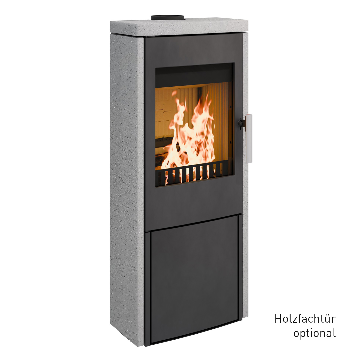 Haas+Sohn DK Lausitz Poêle à bois Noir perle / Quartzite gris