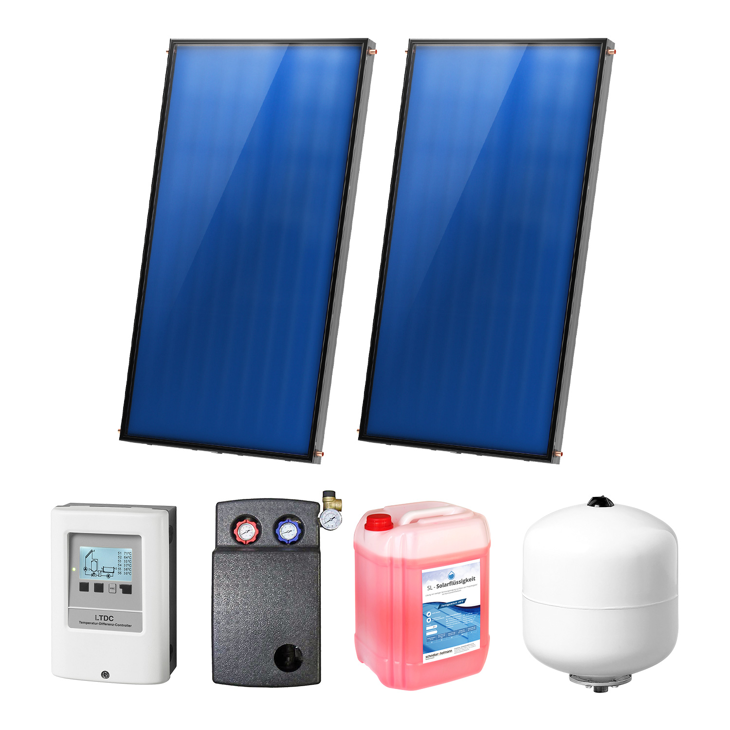 4,02 m² Sunex Kit de capteur solaire plat 1 2x Basicx 2.0 4C