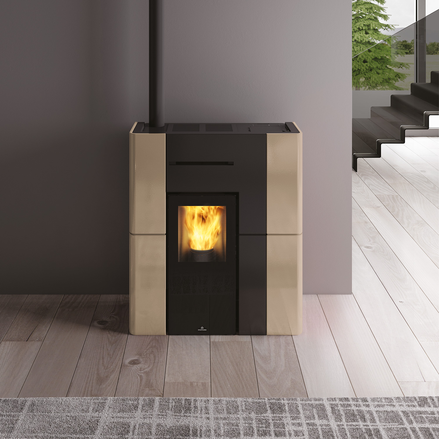 Edilkamin Blade H 15 Evo poêle à granulés hydro céramique beige