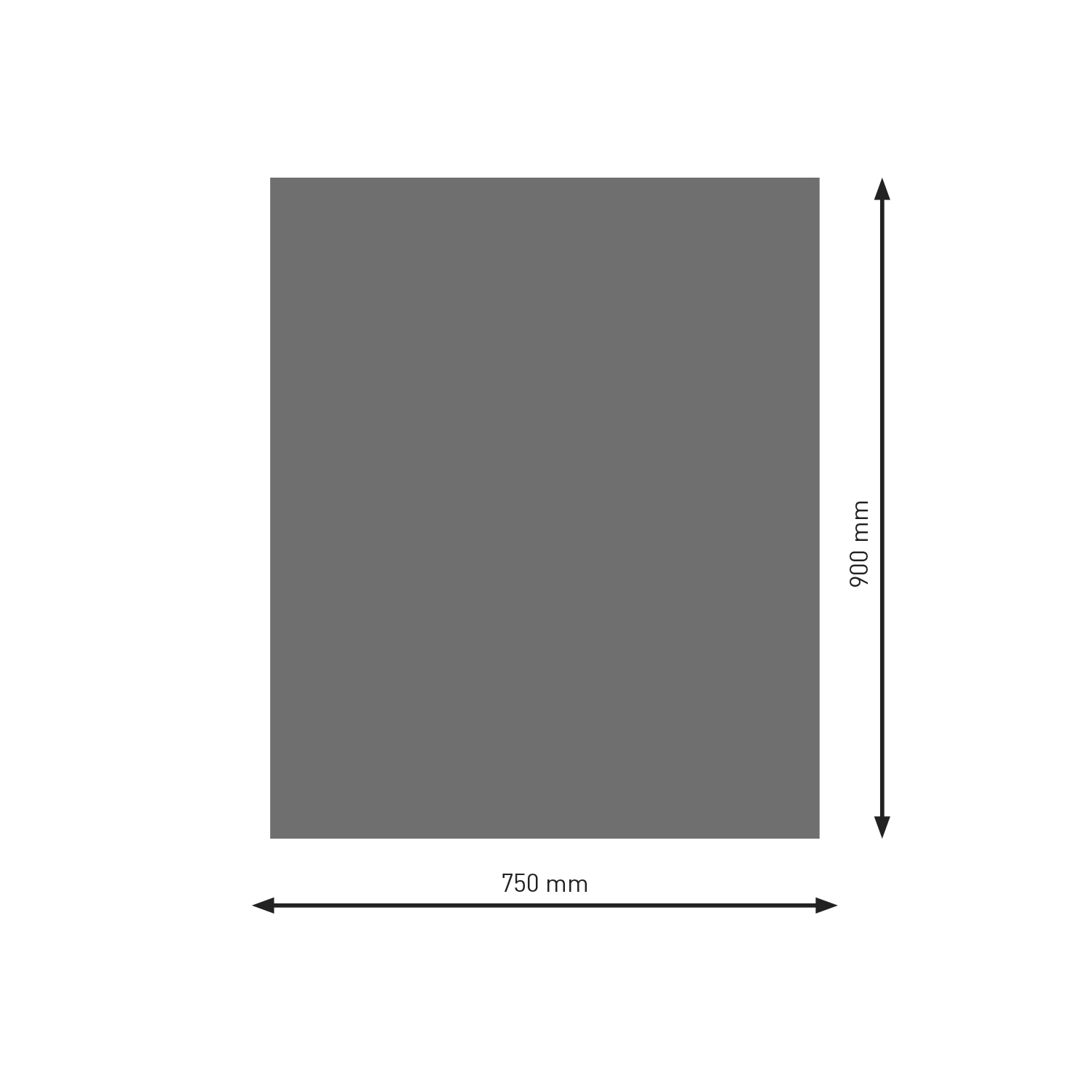 Plaque de base Raik Rectangle / Carré Noir revêtu par poudre 900 x 750 mm