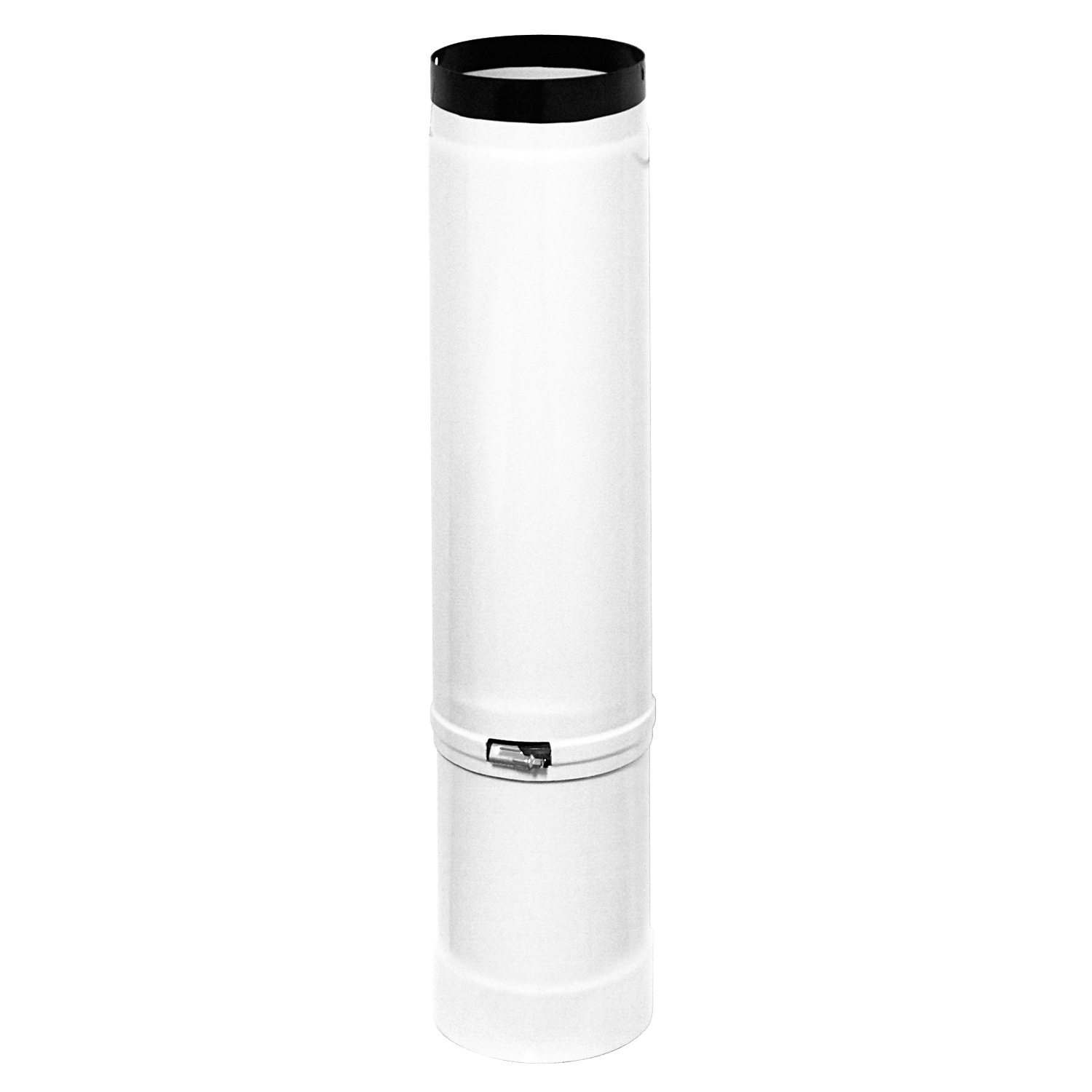 Tube de raccordement / Tuyau de poêle émaillé 130 mm - Tube télescopique blanc