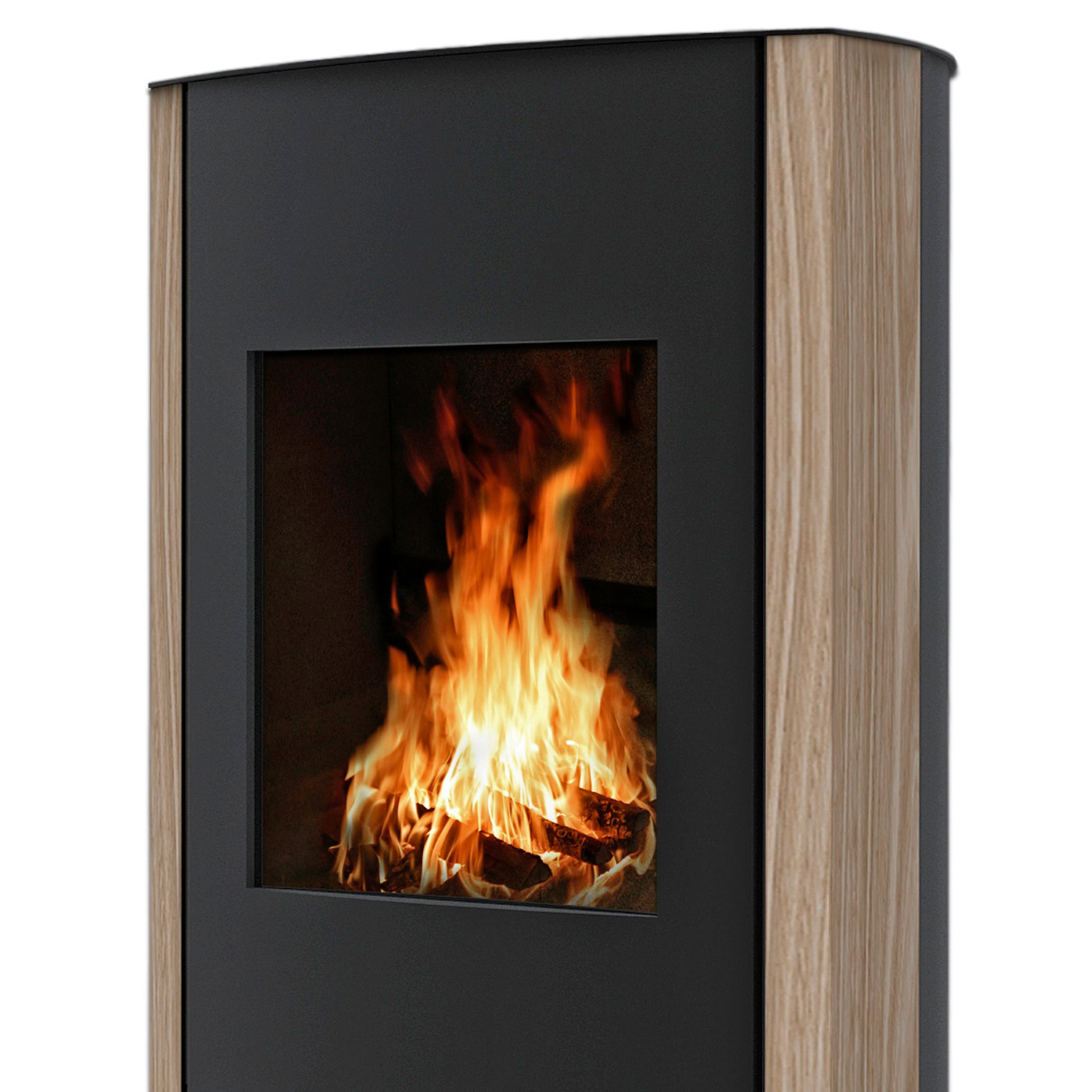 Wamsler N-Line poêle à bois acier noir/ pierre ollaire Rainbow