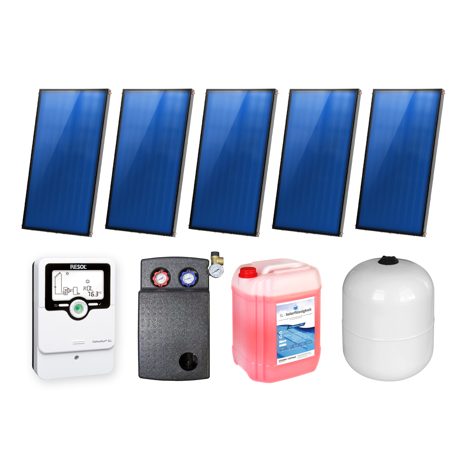 10,05 m² Ensemble de capteurs solaires plats Sunex 4 5x Basicx 2.0 4C