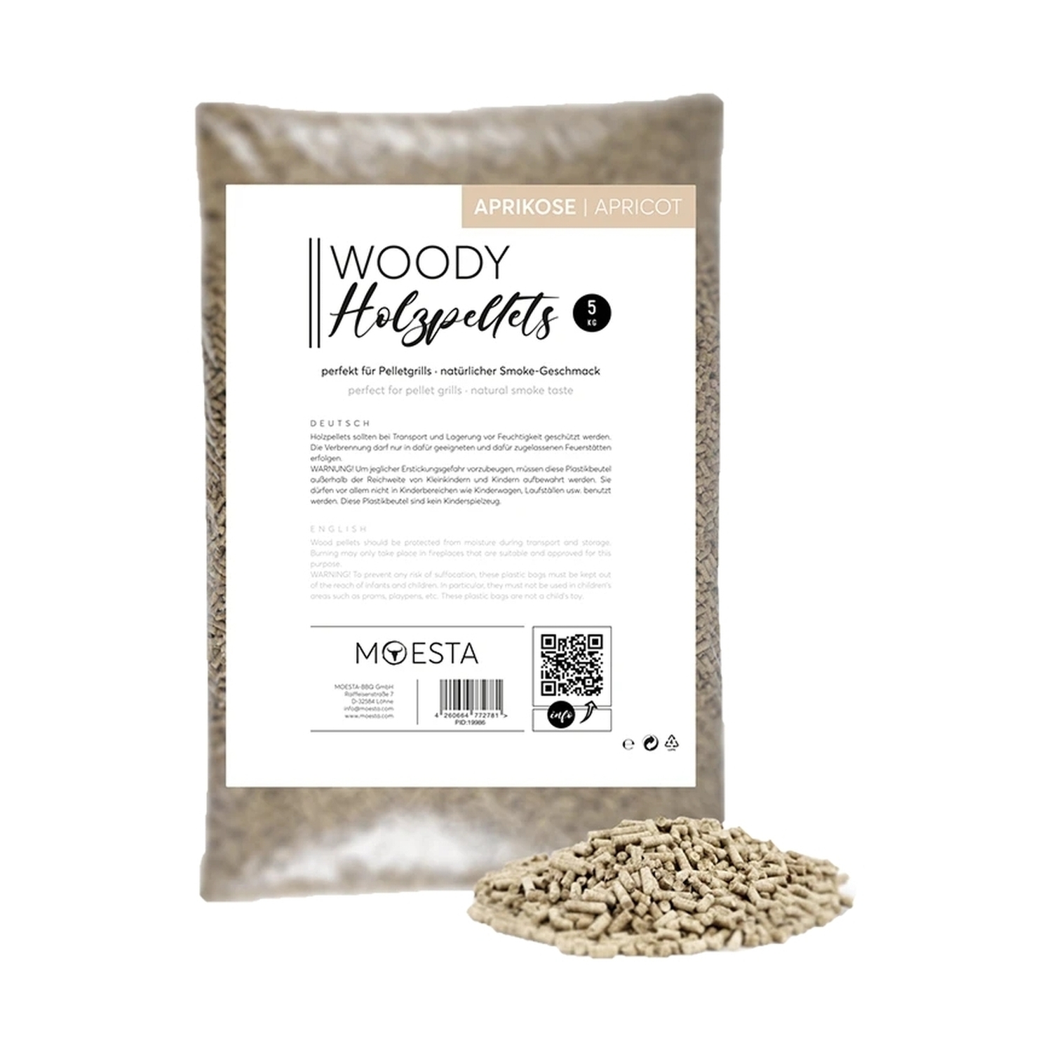 Moesta granulés de bois abricot 5kg