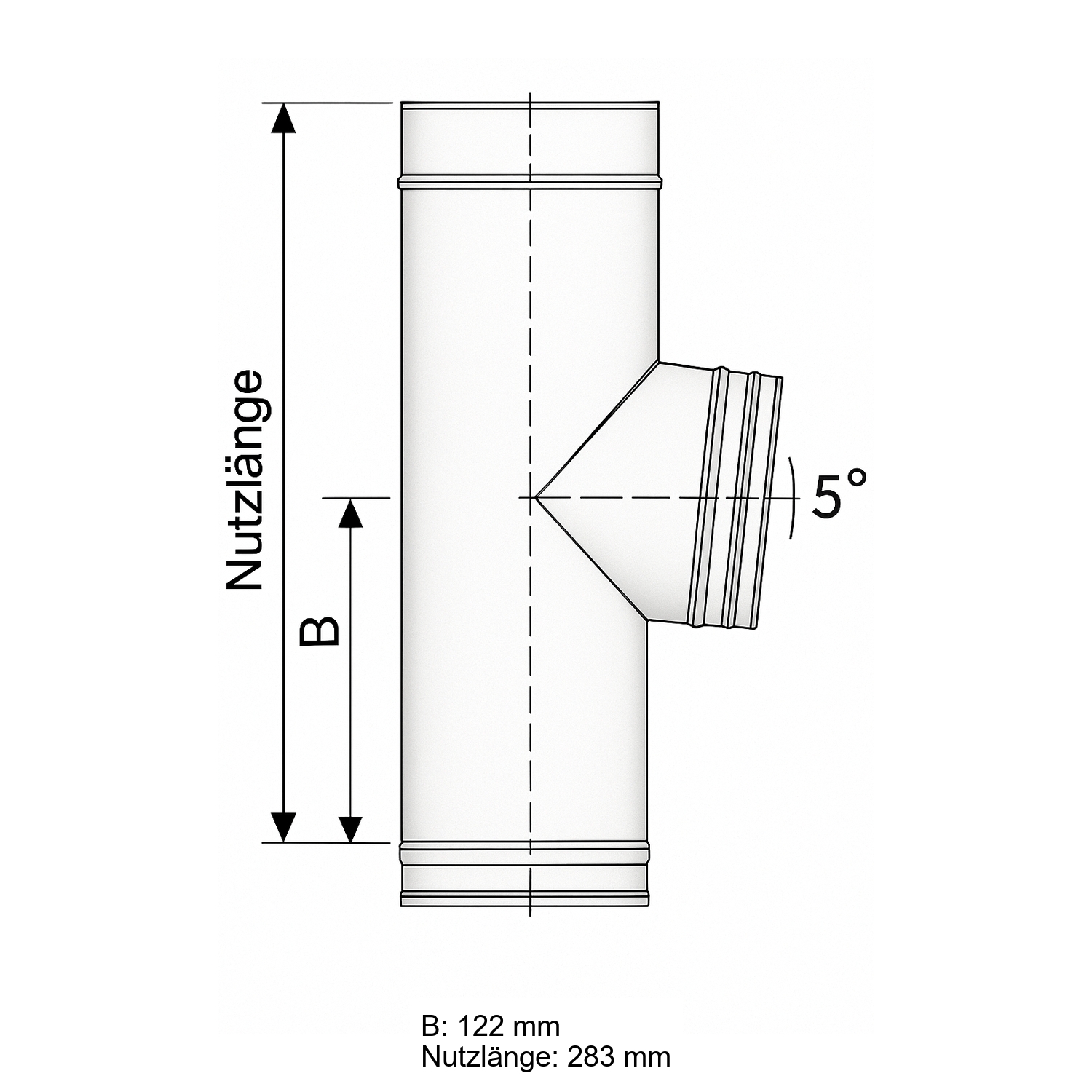 Schiedel PRIMA PLUS raccordement tuyaux 85° Ø113 mm simple paroi mat