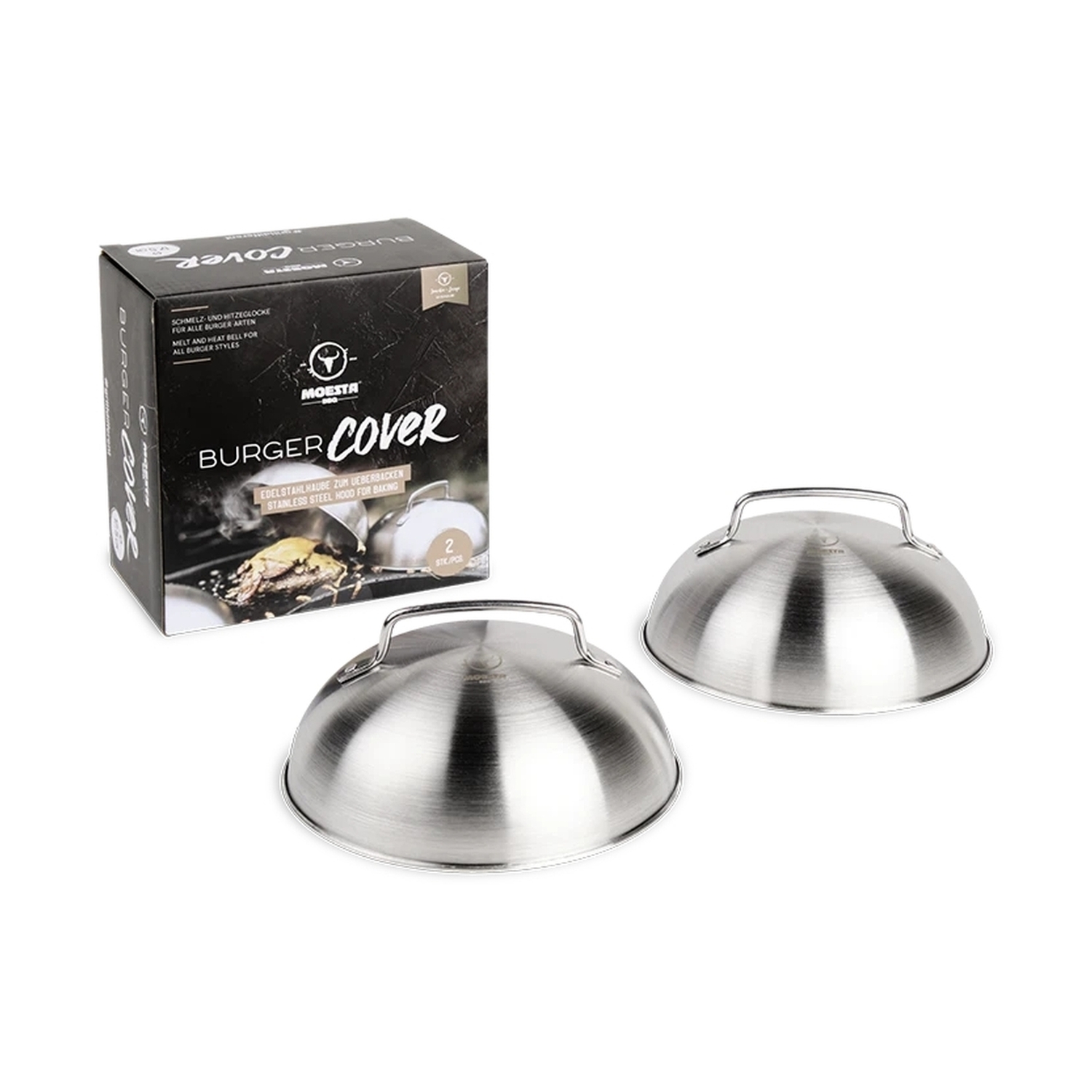 Moesta couvercle à burger couvercle de fonte pour plaque de feu lot de 2
