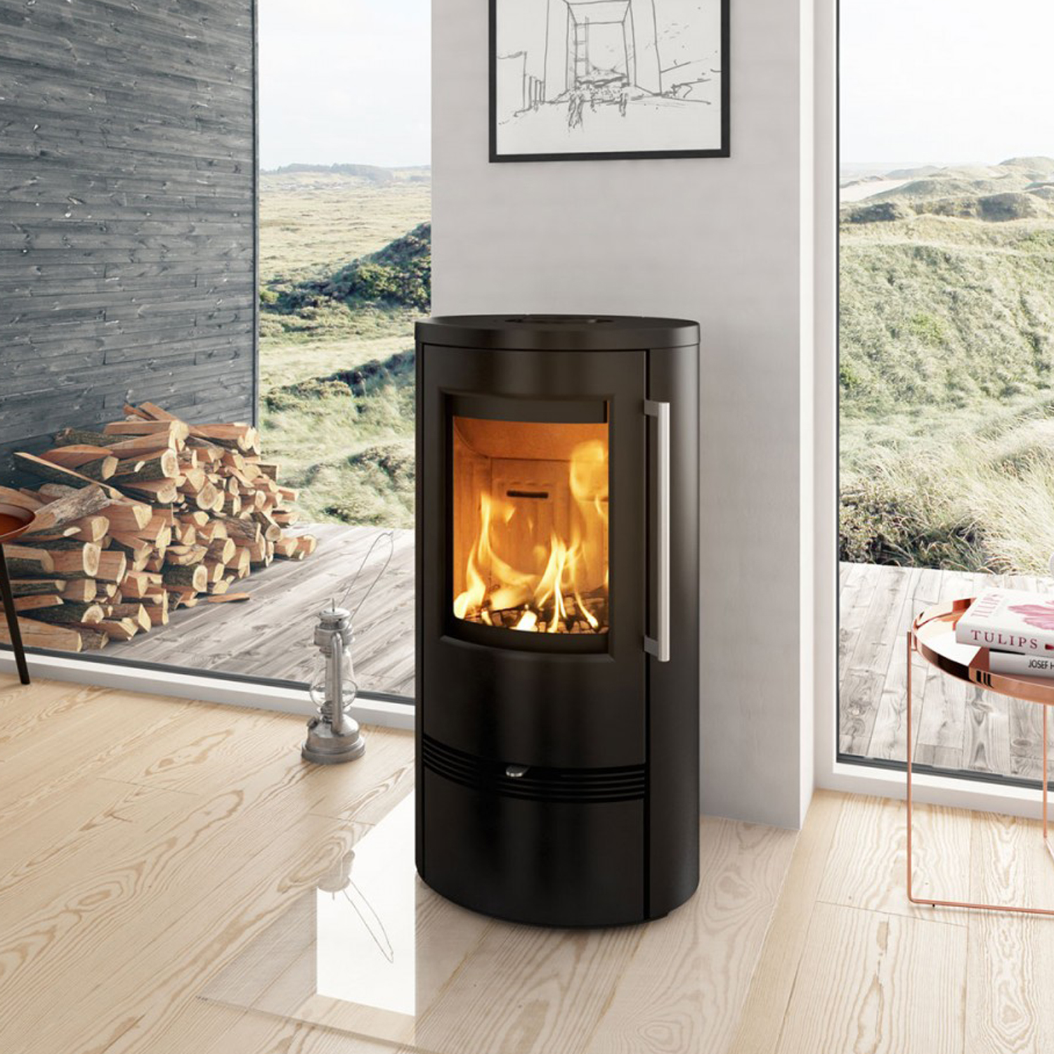 Poêle à bois TermaTech TT21RL Acier Noir