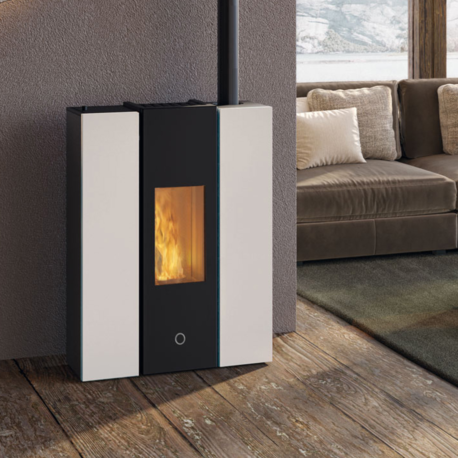 EK63 Gotha 70 Evo Poêle à granulés acier blanc