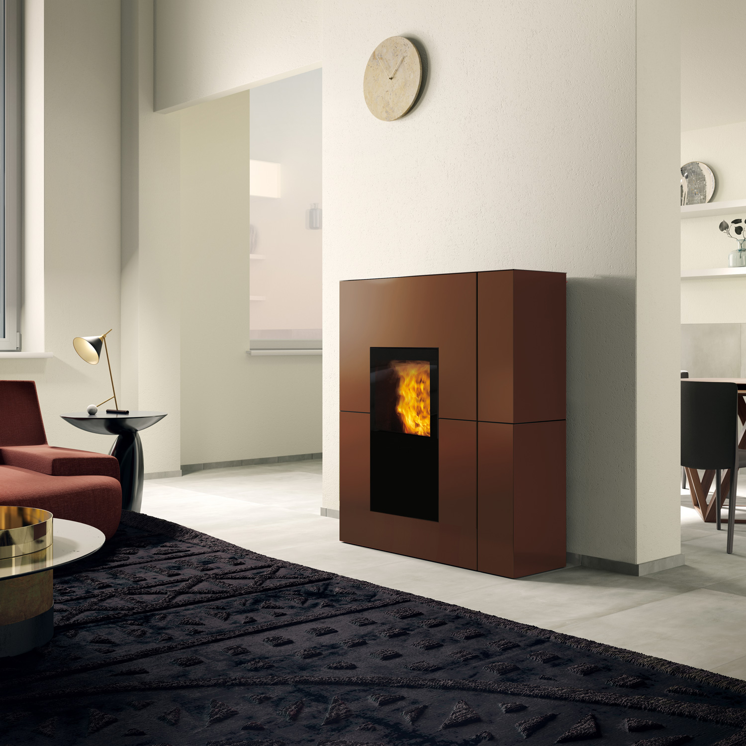 Edilkamin Blade H 23 Evo poêle à granulés bouilleur acier bronze inclus kit R-FX Edilkamin Blade H 23 Evo poêle à granulés bouilleur acier bronze inclus kit R-FX