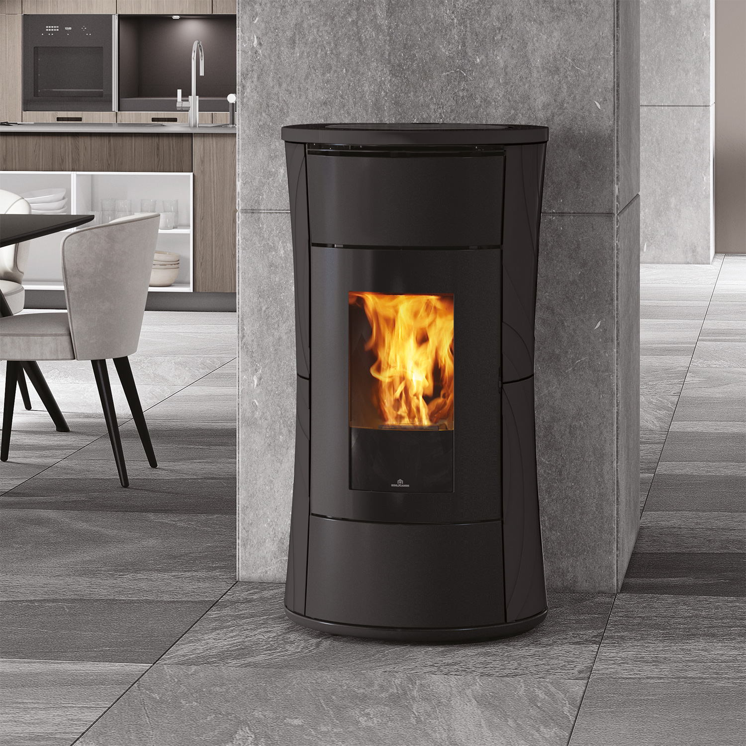 Edilkamin Cherie 9 EVO poêle à granulés céramique gris foncé