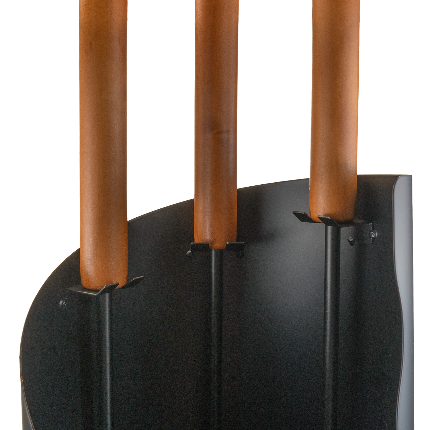 Raik Kaminbesteck Benno Set 3-teilig Schwarz mit langem Holzgriff