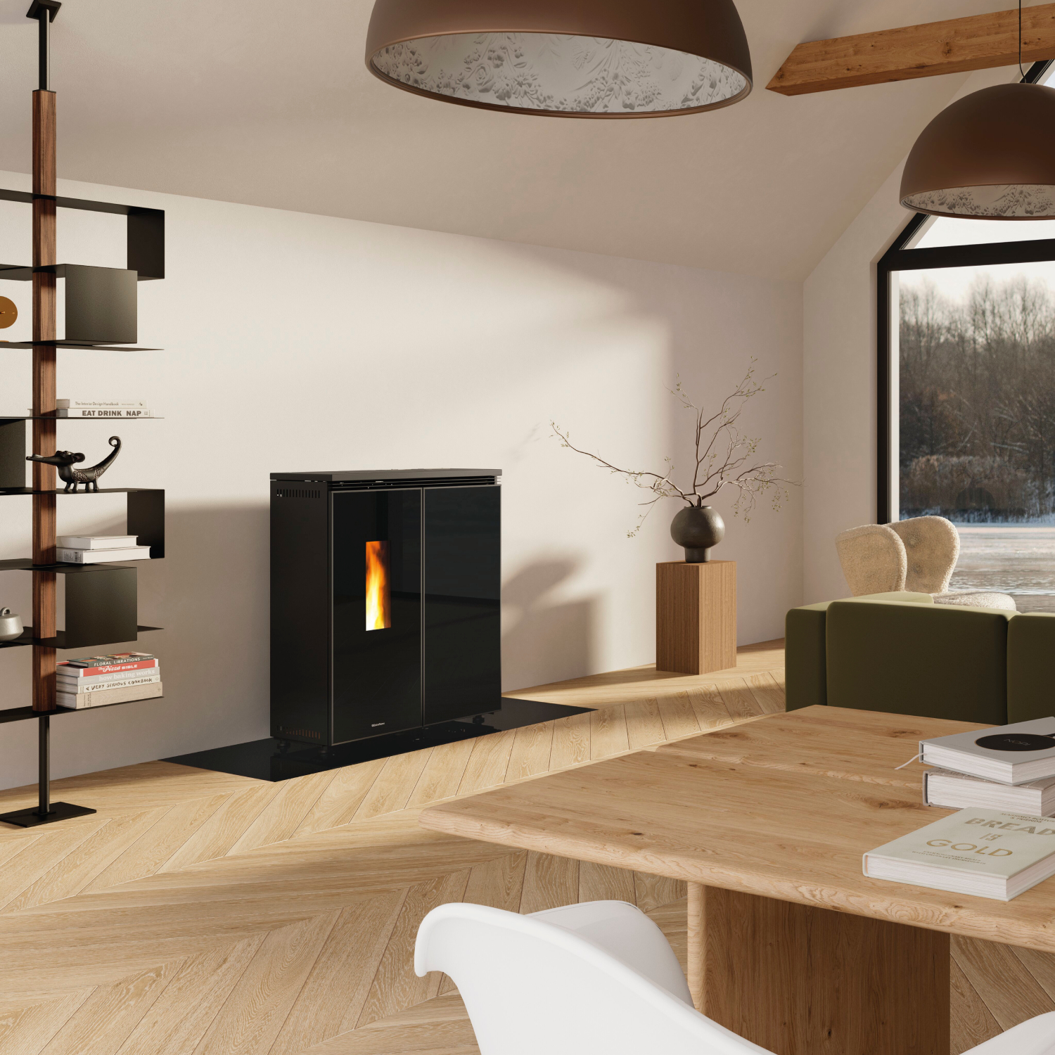 Extraflame Floriana Idro Crystal Poêle à pellets – hydraulique avec Wi-Fi