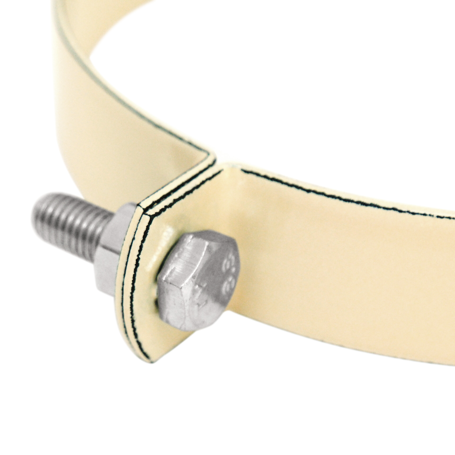 Raik conduit de fumée / tuyau de poêle émaillé 150mm - collier de serrage ivoire