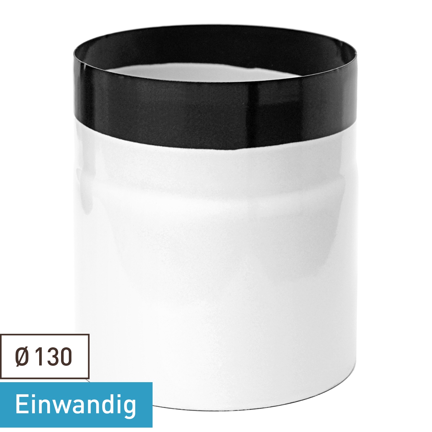 Tube de fumée / Tuyau de poêle émaillé 130mm - 150mm Blanc