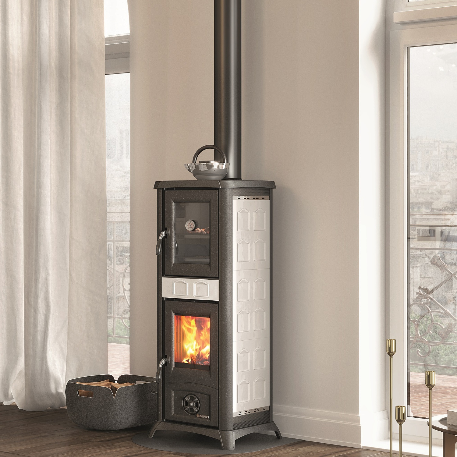 La Nordica Gemma Forno 5.0 Poêle à bois en céramique Élégance Blanc Infinity La Nordica Gemma Forno 5.0 Poêle à bois en céramique Élégance Blanc Infinity