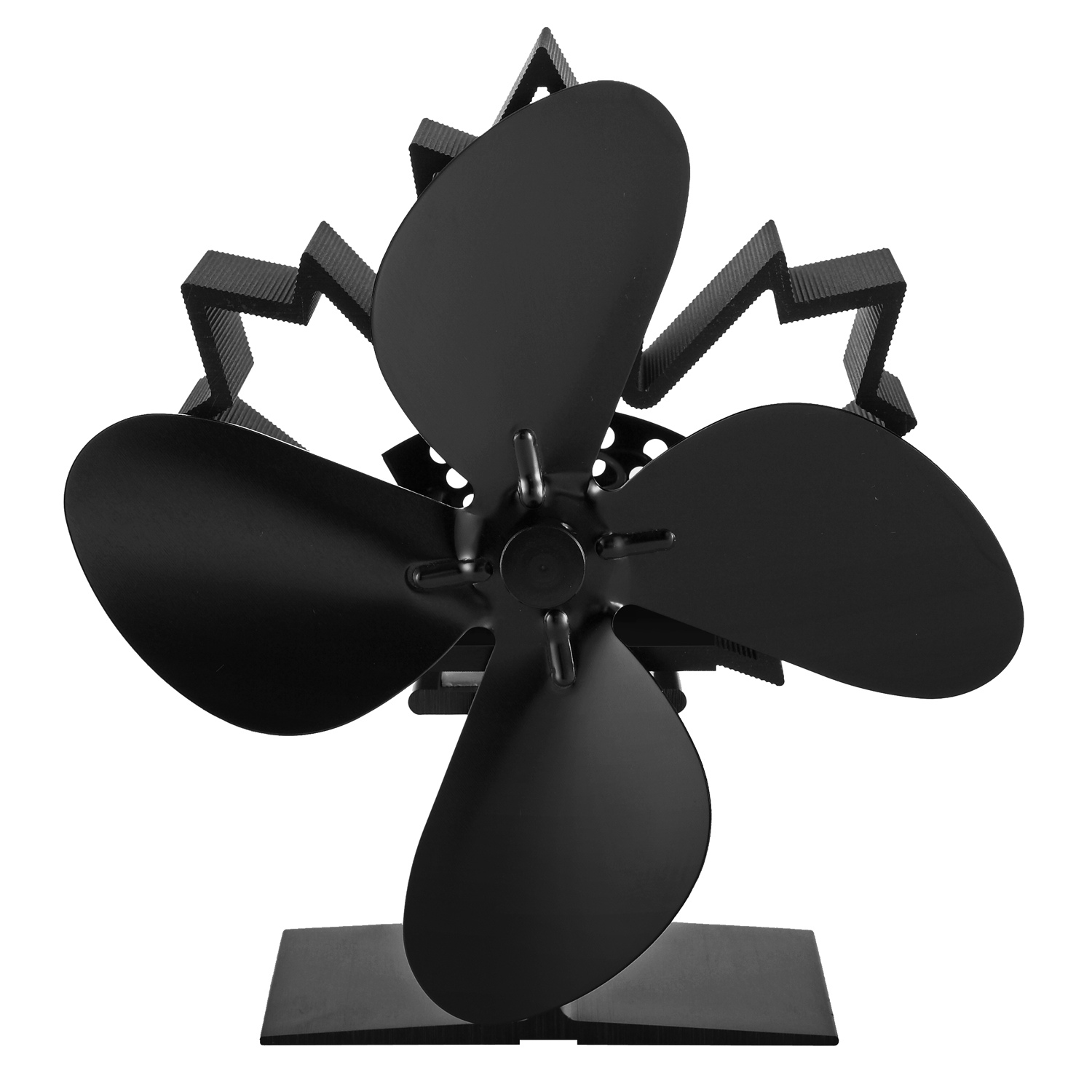 Raik Ensemble d'outils de cheminée Fritz 3 pièces + ventilateur de cheminée sans électricité / ventilateur de poêle à 4 pales, ensemble