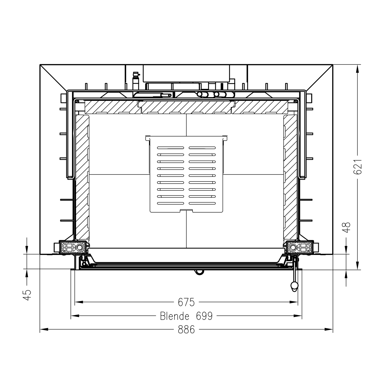 Spartherm Varia 1V H2O XXL 15 kW insert de cheminée à eau à gauche