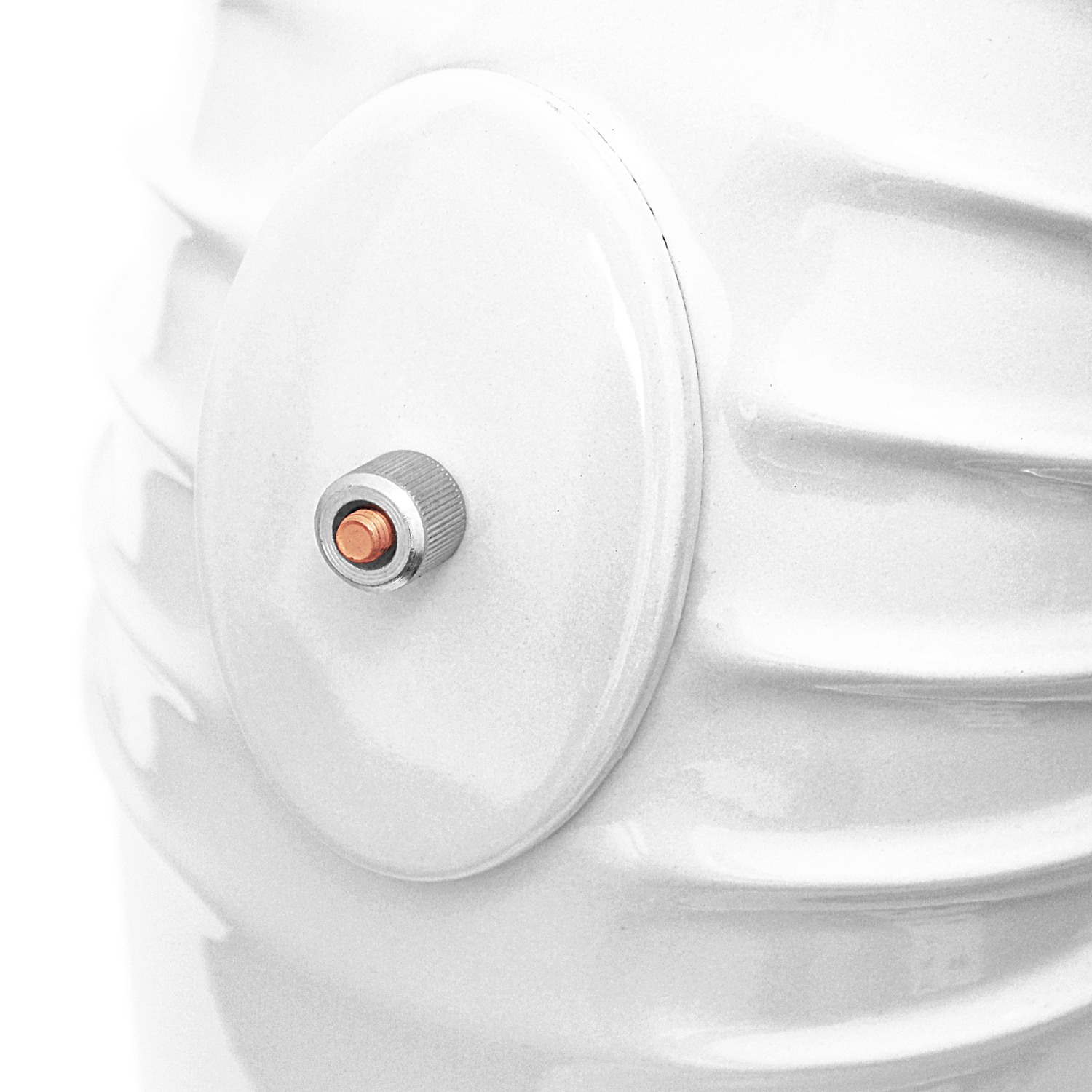 Coude de conduit de fumée / Coude de tuyau de poêle émaillé 130mm - Coude à 45° nervuré blanc avec ouverture de nettoyage