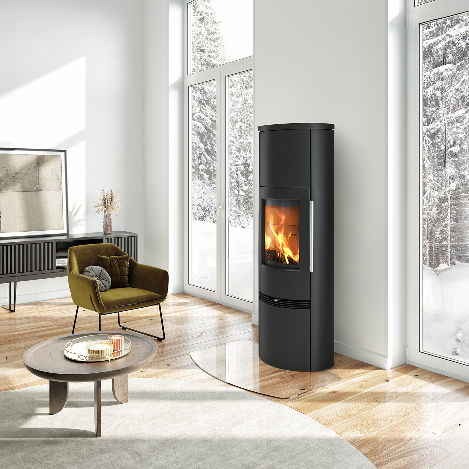 Poêle à bois TermaTech TT21RHT Acier Noir