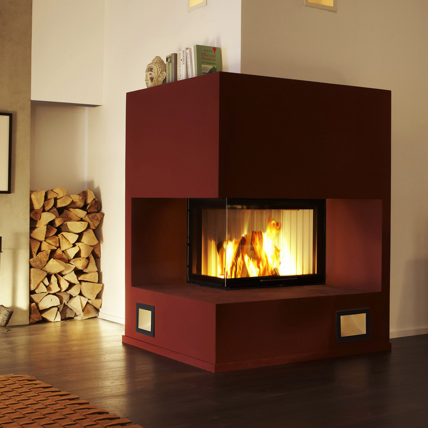 Spartherm Varia 2Lh H2O insert de cheminée à eau d'angle