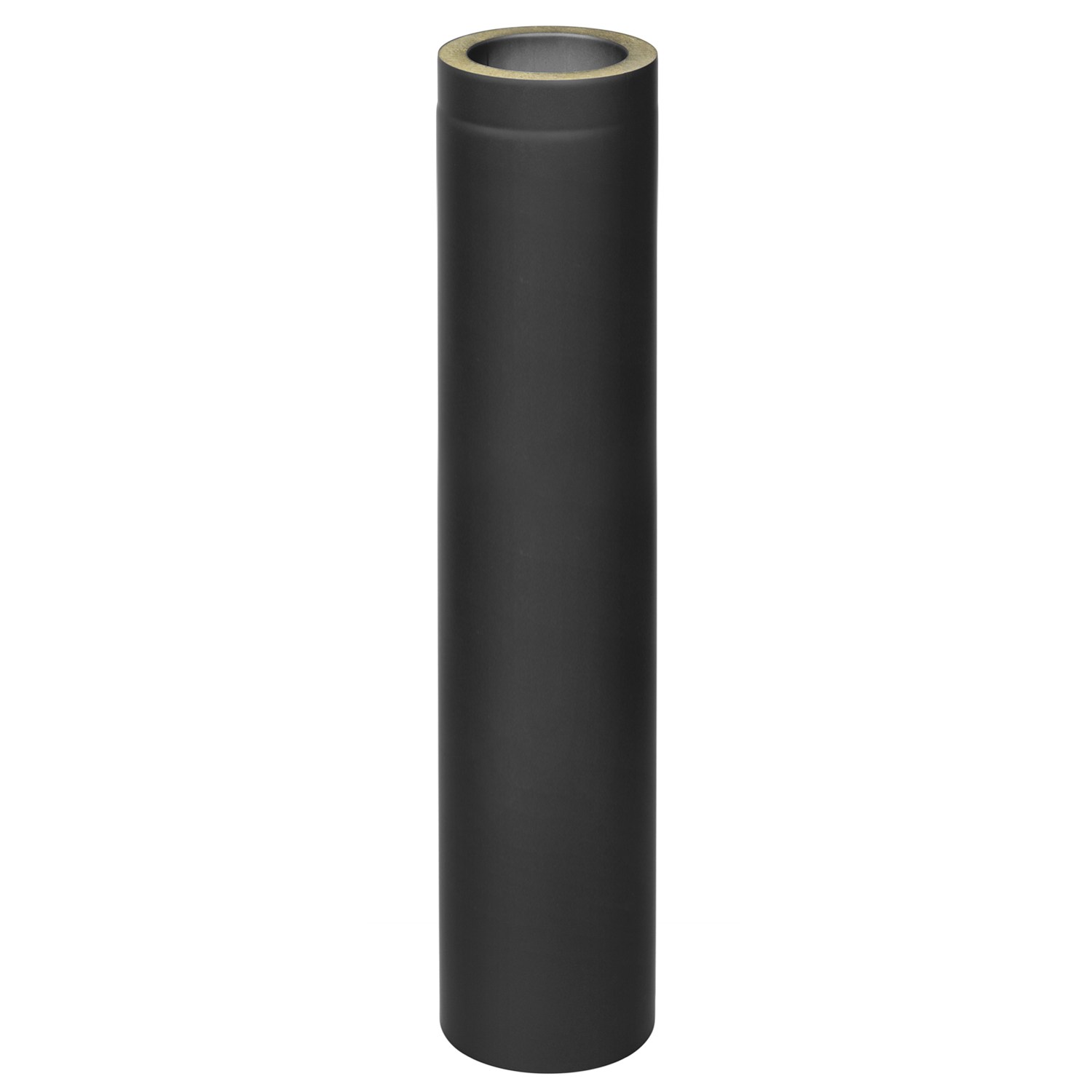 Tuyau de fumée / Conduit de poêle Coltherm à double paroi avec isolation, diamètre 150 mm, longueur 1000 mm, noir