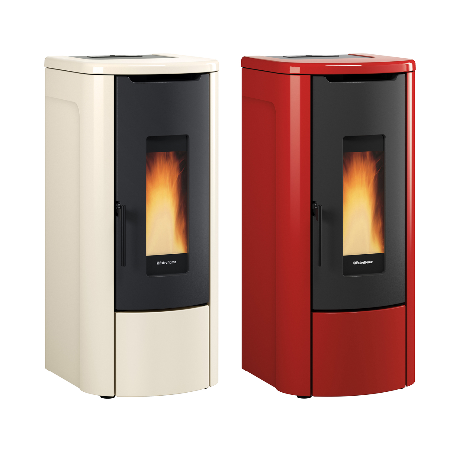 Extraflame Evolution Line Rosanna Idro poêle à granulés bouilleur acier bordeaux