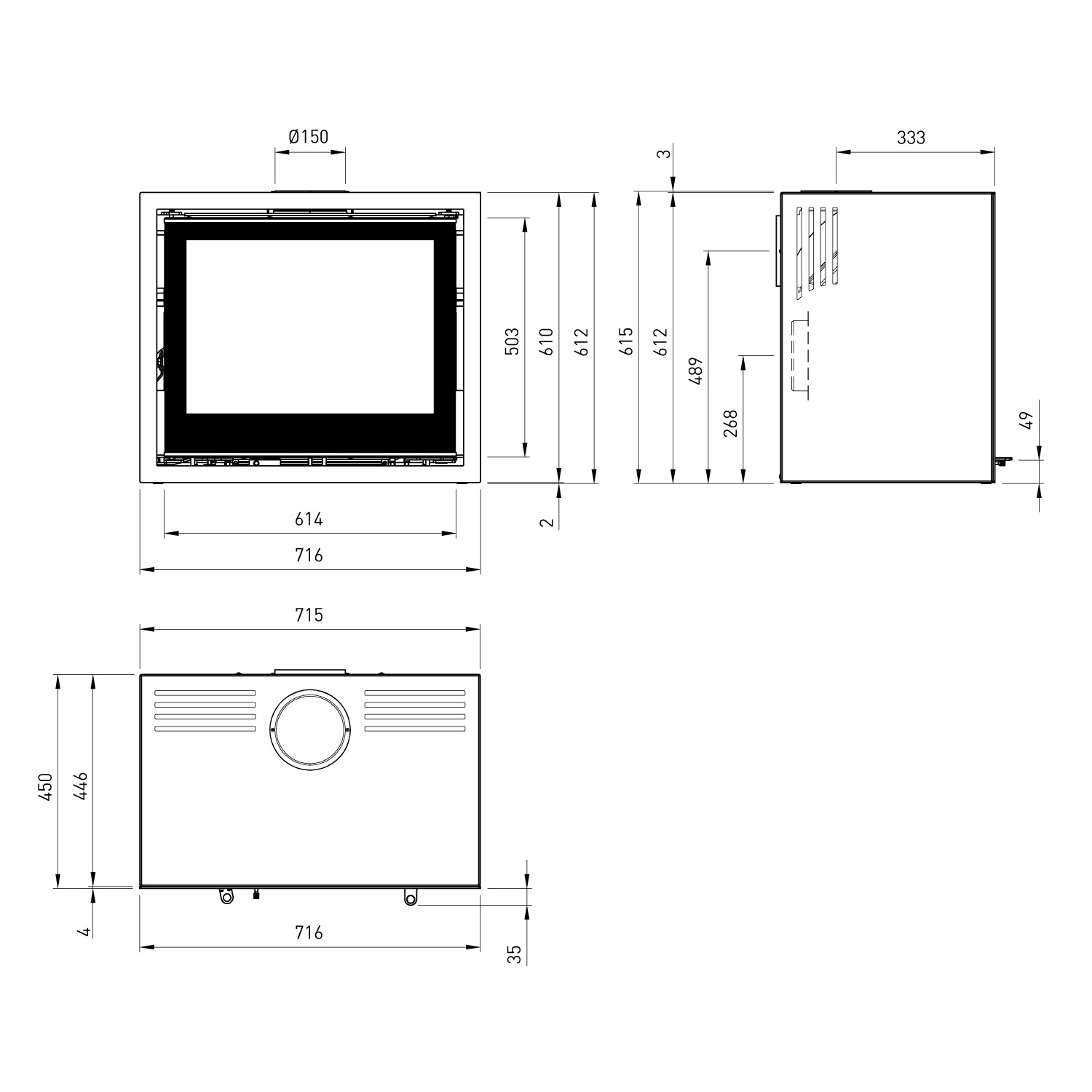 Spartherm Linear Module M Poêle à bois Nero