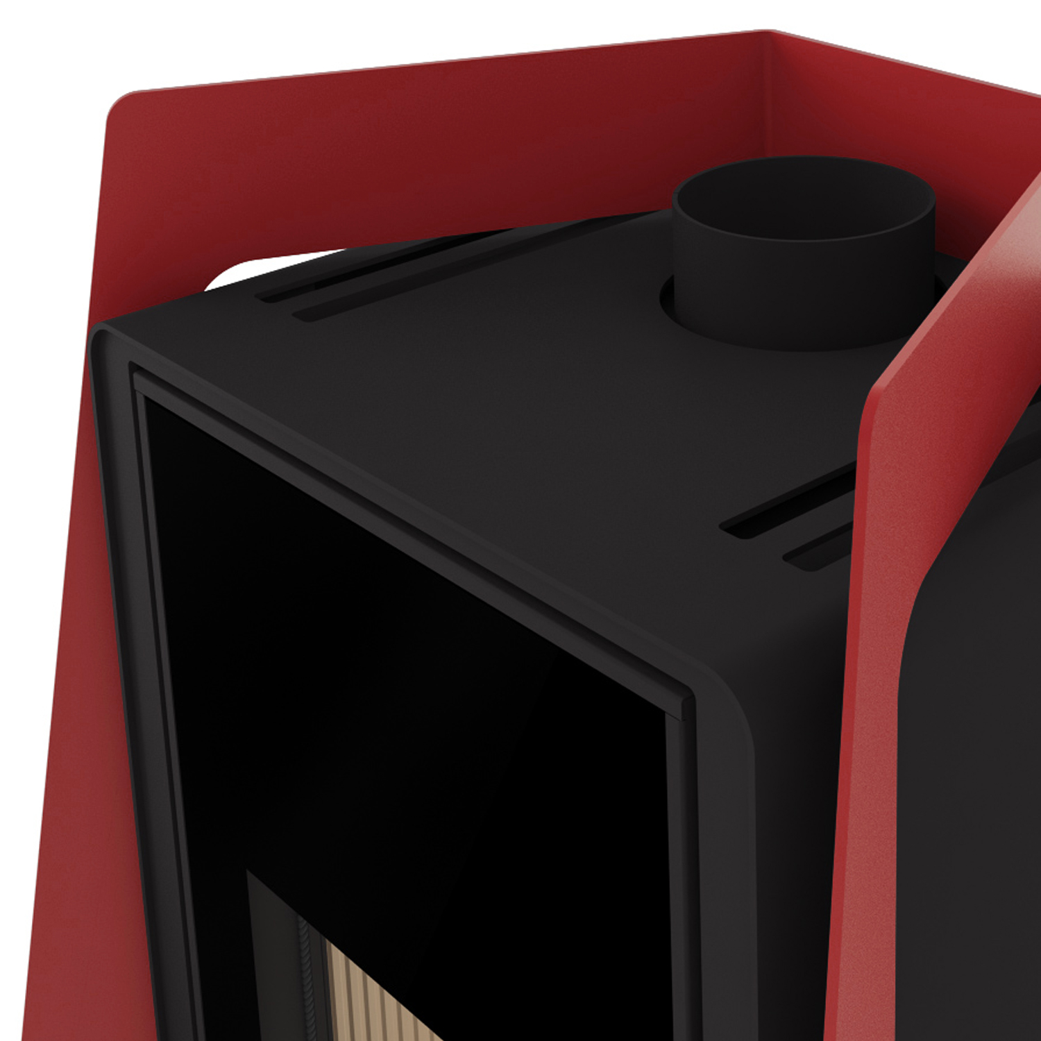 Poêle à bois HS Flamingo Deluxe Island Rouge