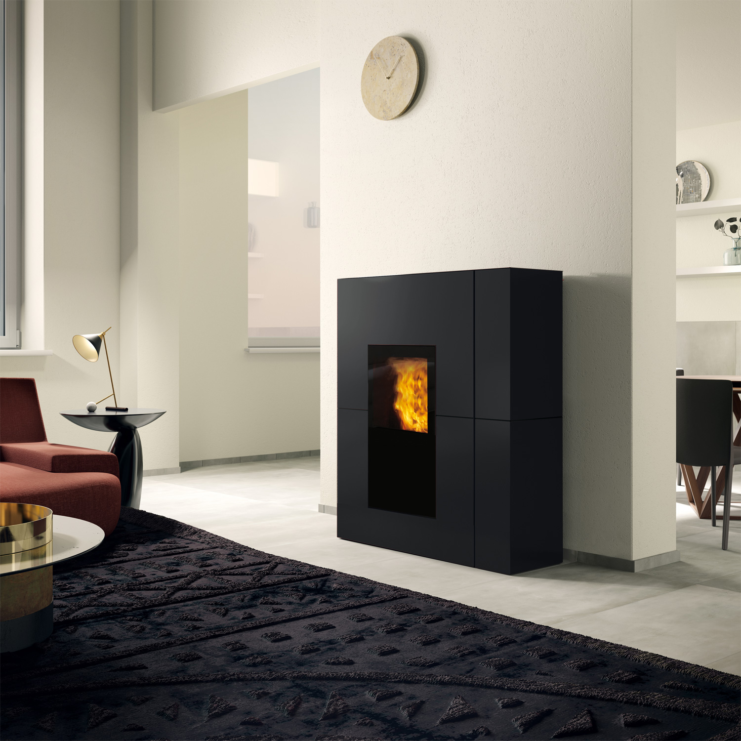 Edilkamin Blade H19 poêle à granulés bouilleur acier noir incl. kit R-FX